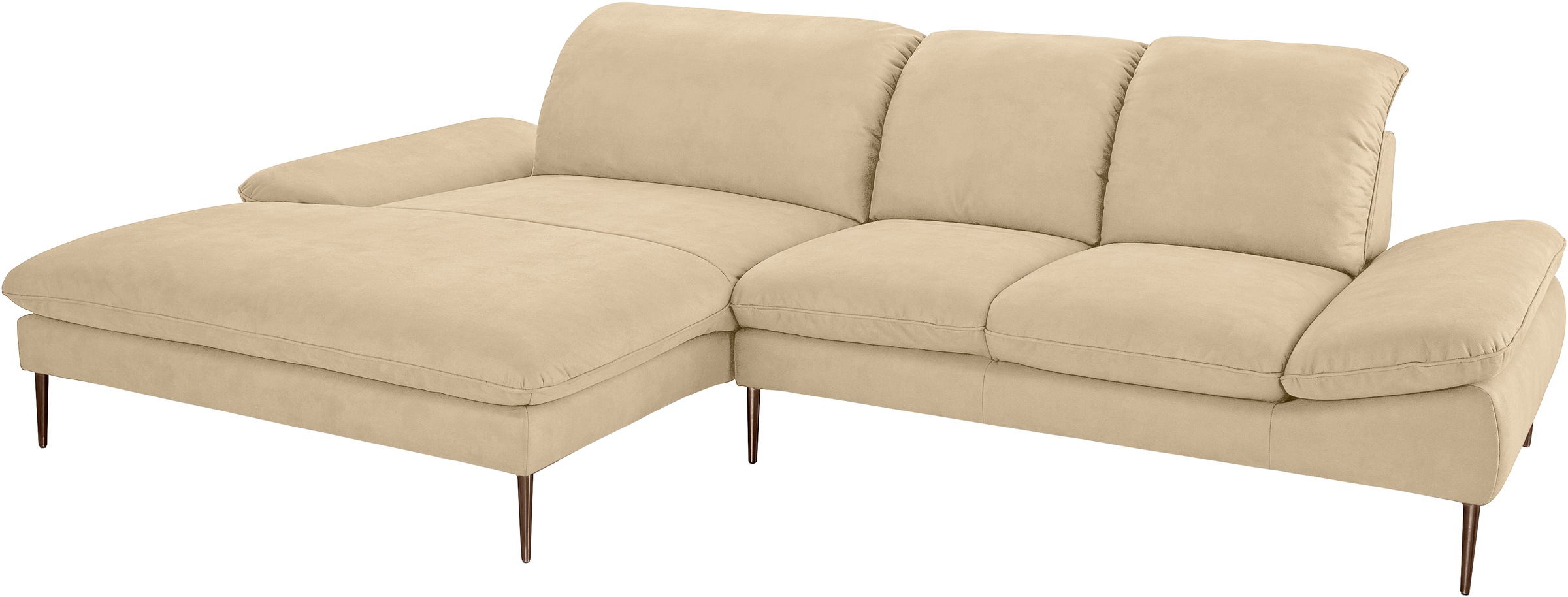 W.SCHILLIG Ecksofa »enjoy&MORE, Designsofa, bequem, zeitlos und elegant, L-Form«, Sitztiefenverstellung, Füße bronze pulverbeschichtet, Breite 310 cm
