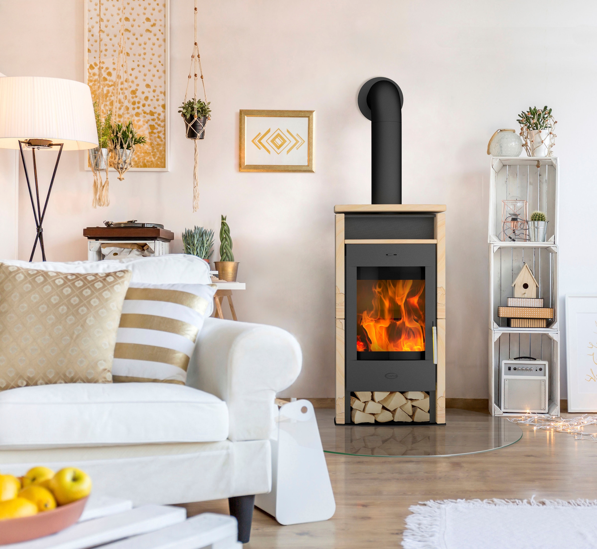 Fireplace Kaminofen »Santiago Sandstein« Tee- und Holzfach