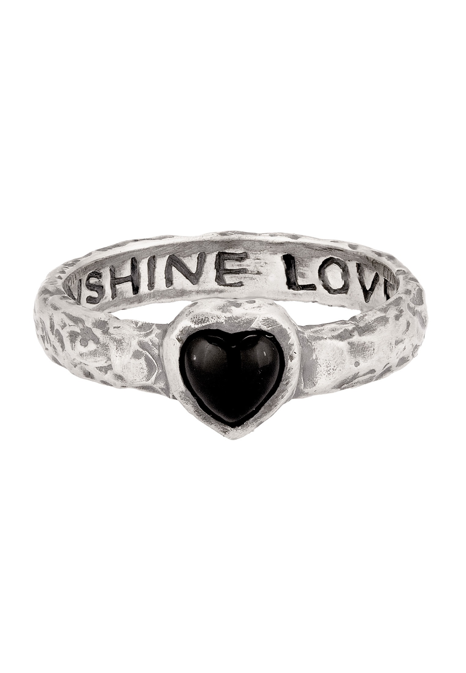 HAZE & GLORY Silberring »Ring Herz Onyx Schwarz 925 Sterling Silber«