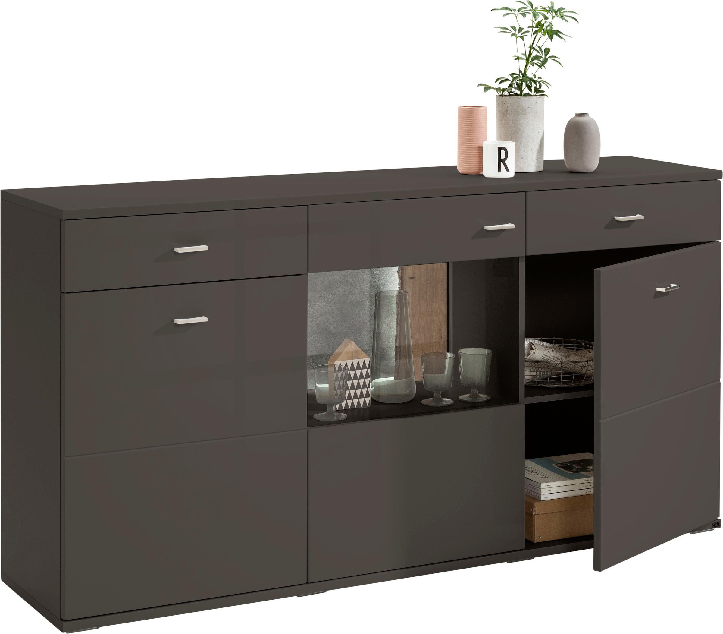 set one by Musterring Sideboard »TACOMA«, Typ 53, Breite 180 cm, mit getönter Glastür