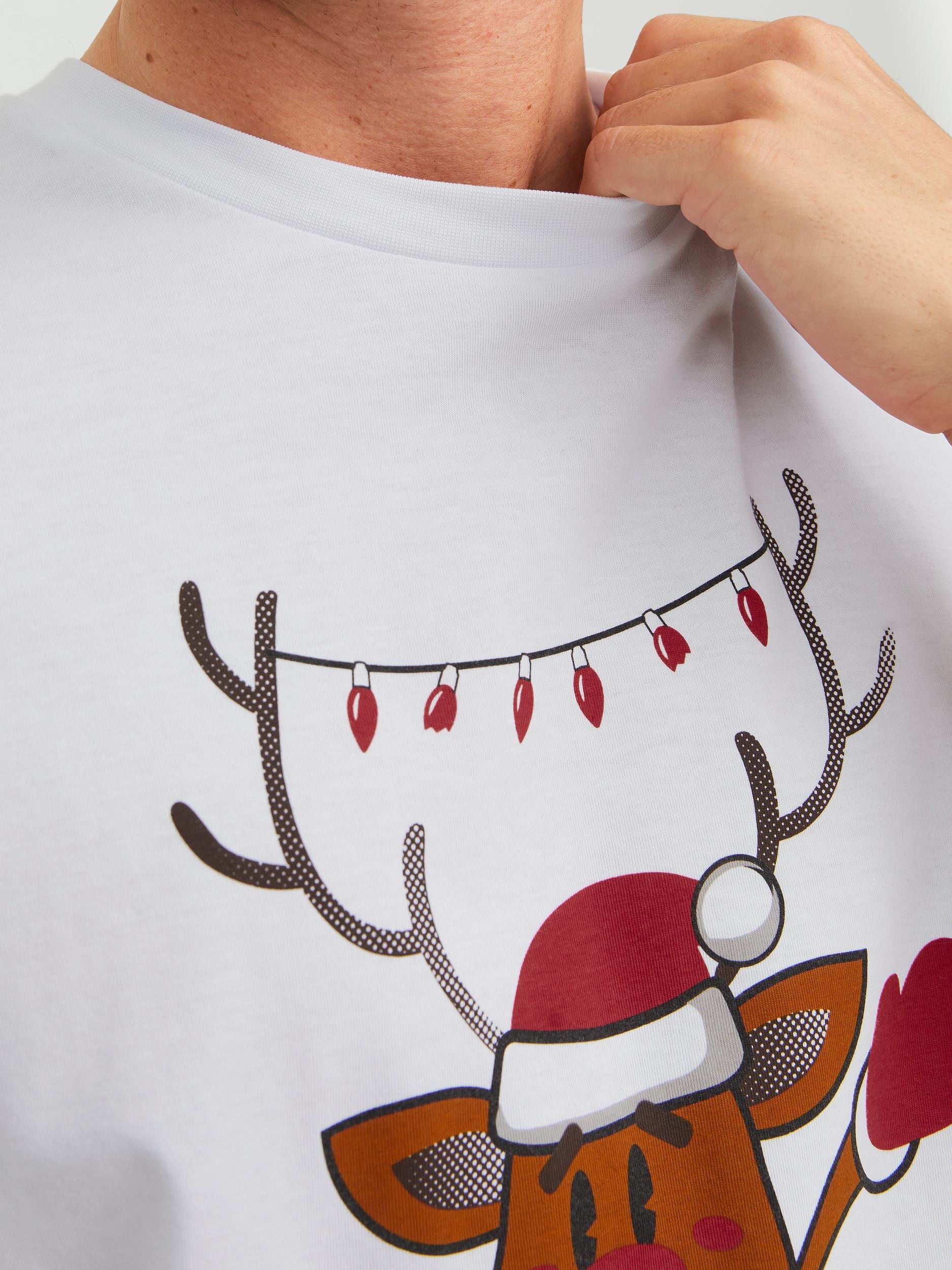 Jack & Jones Rundhalsshirt »JORXMAS TEE SS CREW NECK«