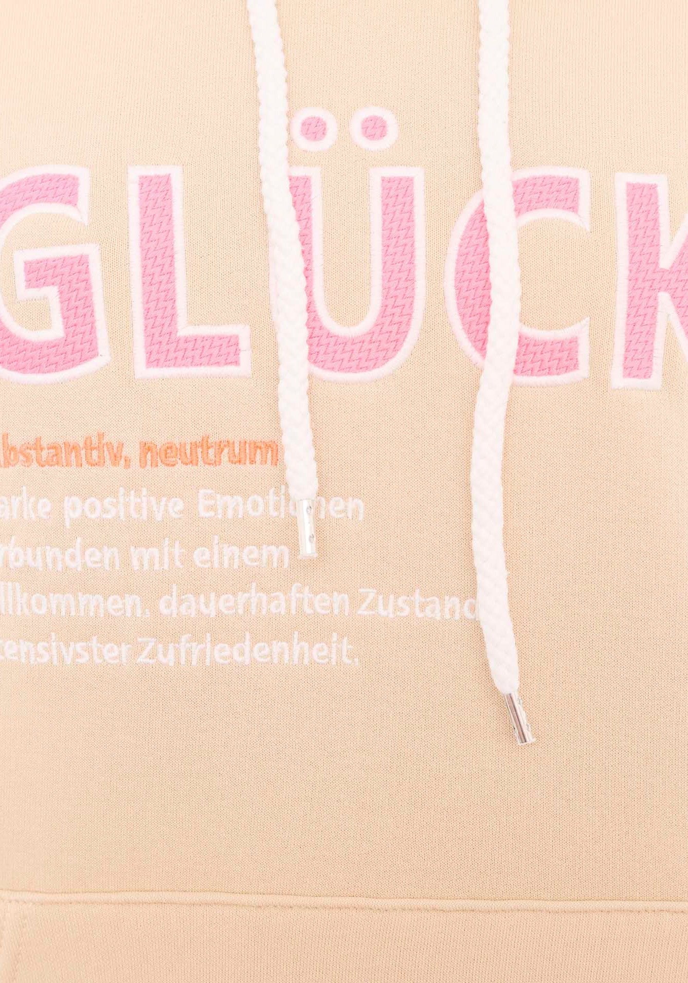 Zwillingsherz Hoodie »"Glück"«, mit Schriftzug Glück und Kängurutaschen