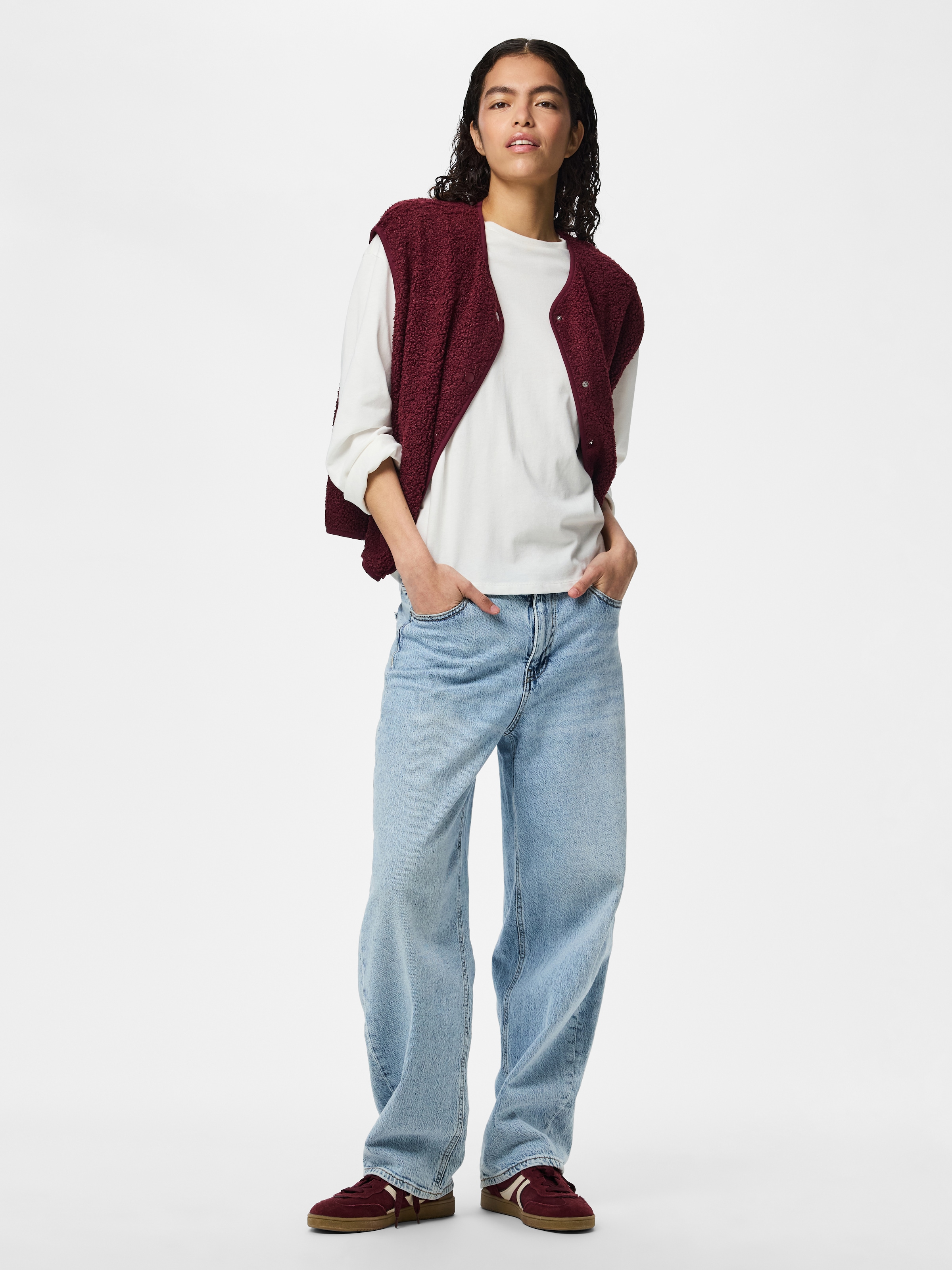pieces Plüschweste »PCKATTY TEDDY VEST NOOS BC« Kunstfaser, Plüsch