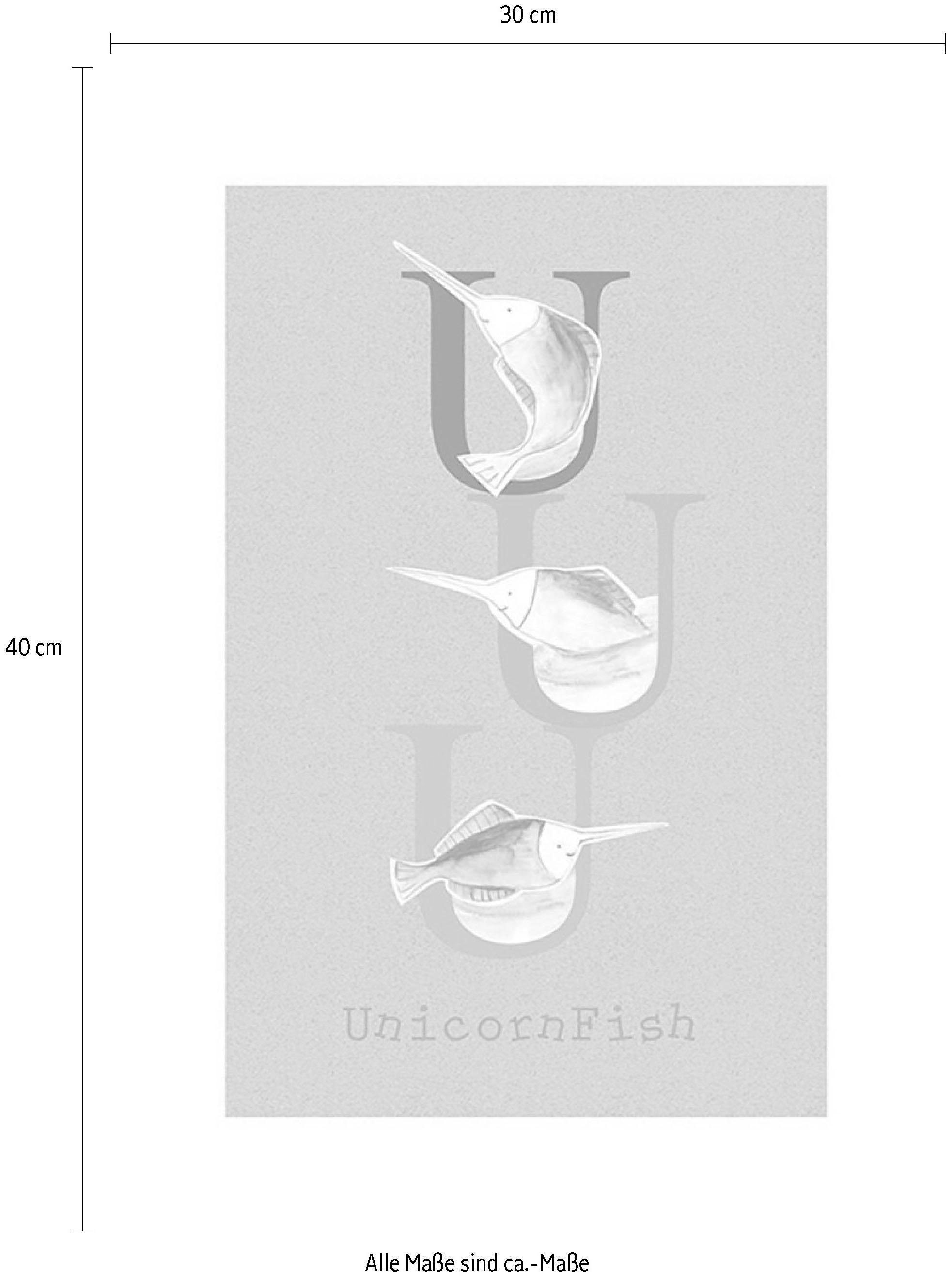 Komar Bild »ABC Animal U« Buchstaben 1 Stk. tlg. Wandbild zur Dekoration - ohne Rahmen