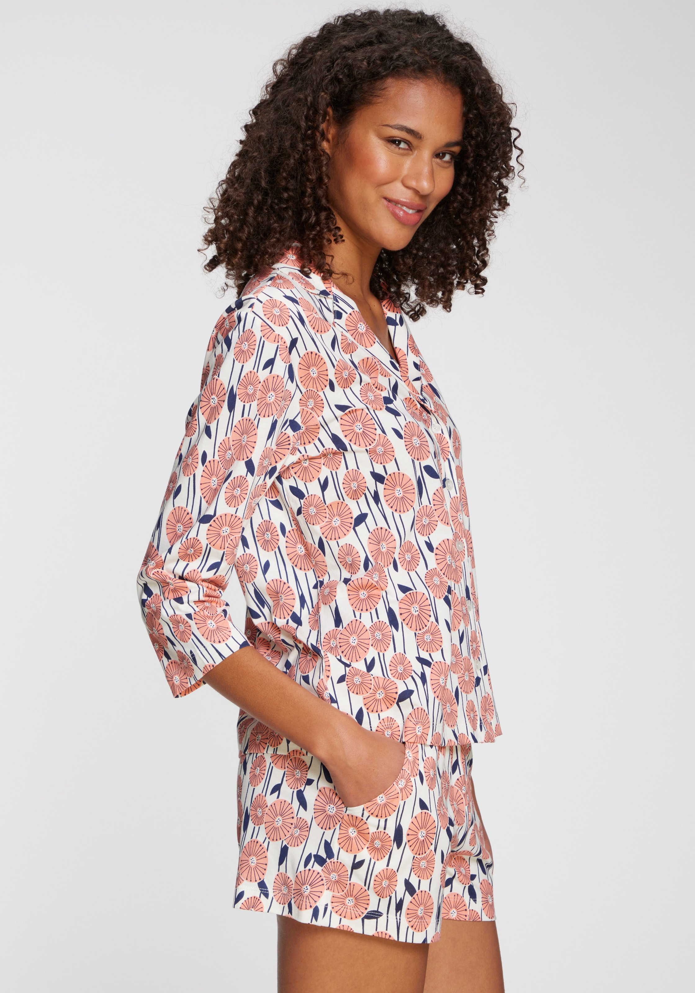 Vivance Dreams Pyjamaoberteil 1-teilig,  mit schönem Alloverdruck