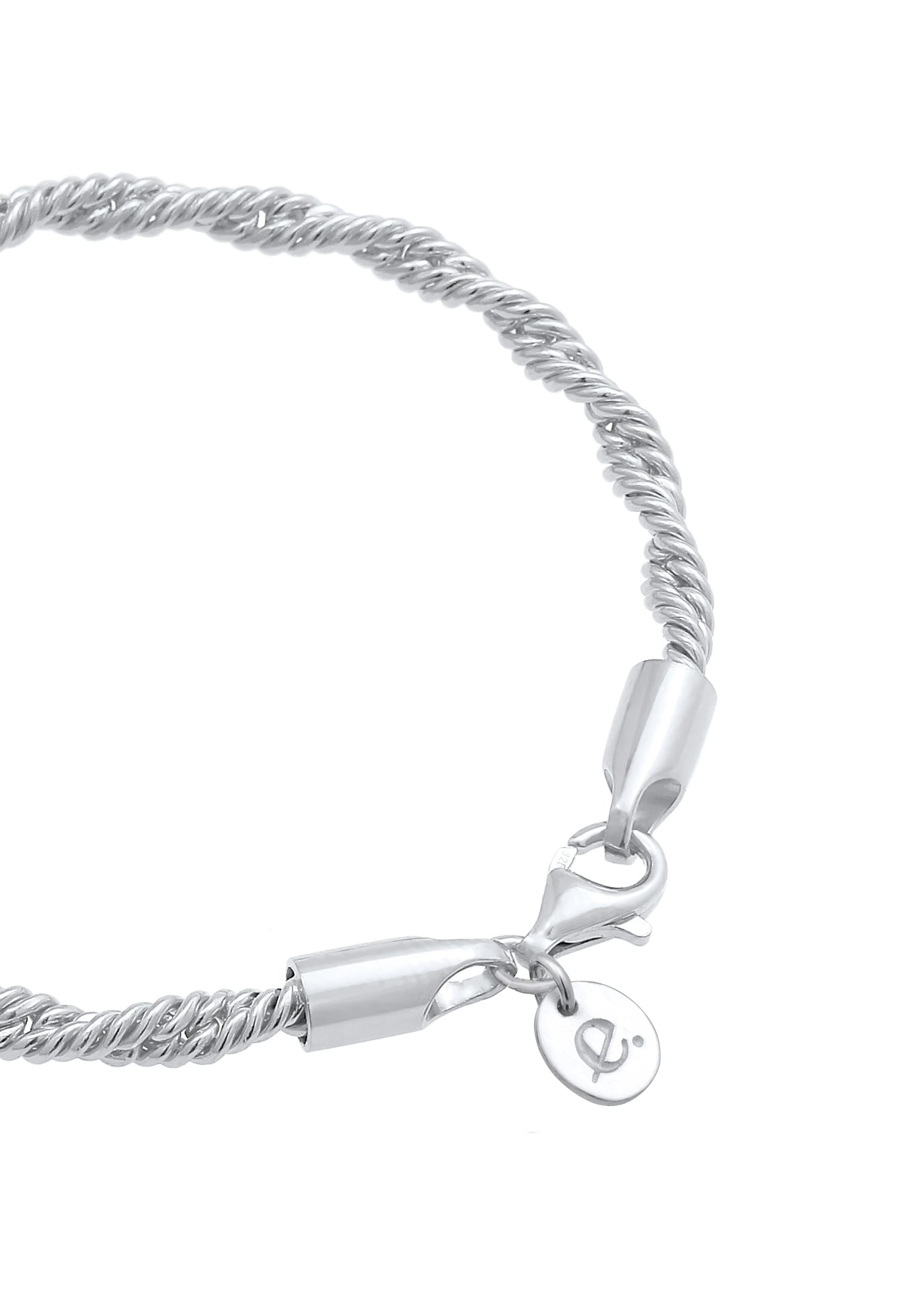 Elli Premium Armkette »Armband Kordel Gedreht Elegant Basic 925 Silber«