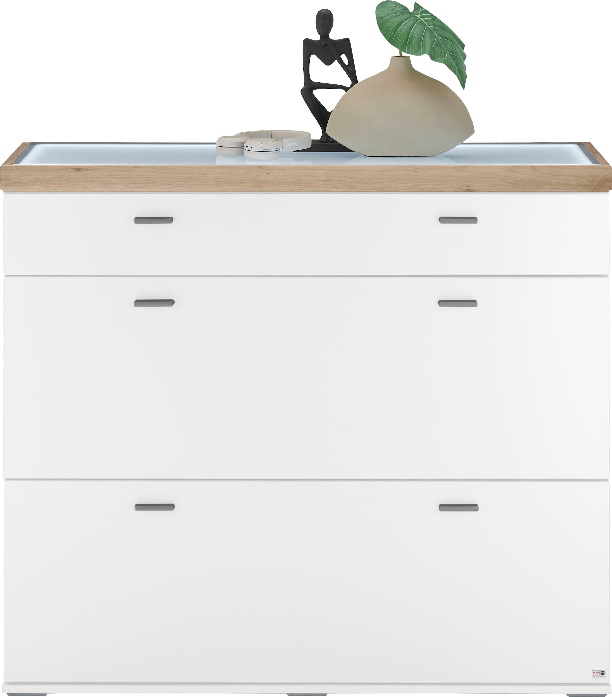 set one by Musterring Sideboard »Lancaster Dielen«, inklusive LED-Beleuchtung, mit Türen und Schubkästen, Breite 121 cm