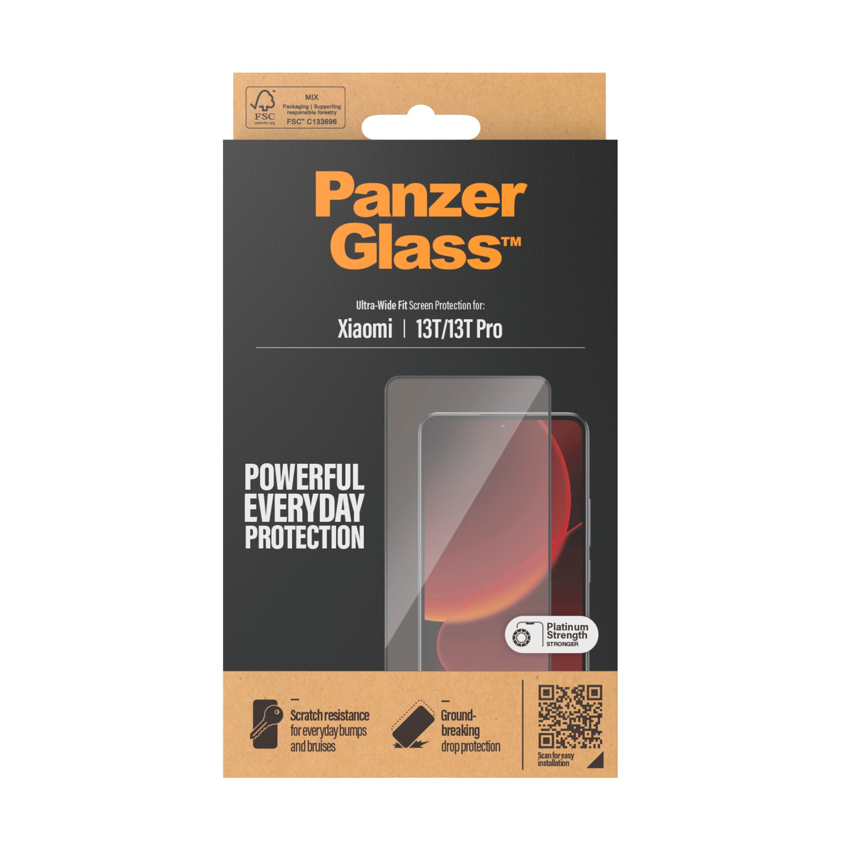 PanzerGlass Displayschutzglas »Ultra Wide Fit Screen Protector«, für Xiaomi 13T-Xiaomi 13T Pro, Displayschutzfolie, Displayschutz, Bildschirmschutz stoßfest kratzfest