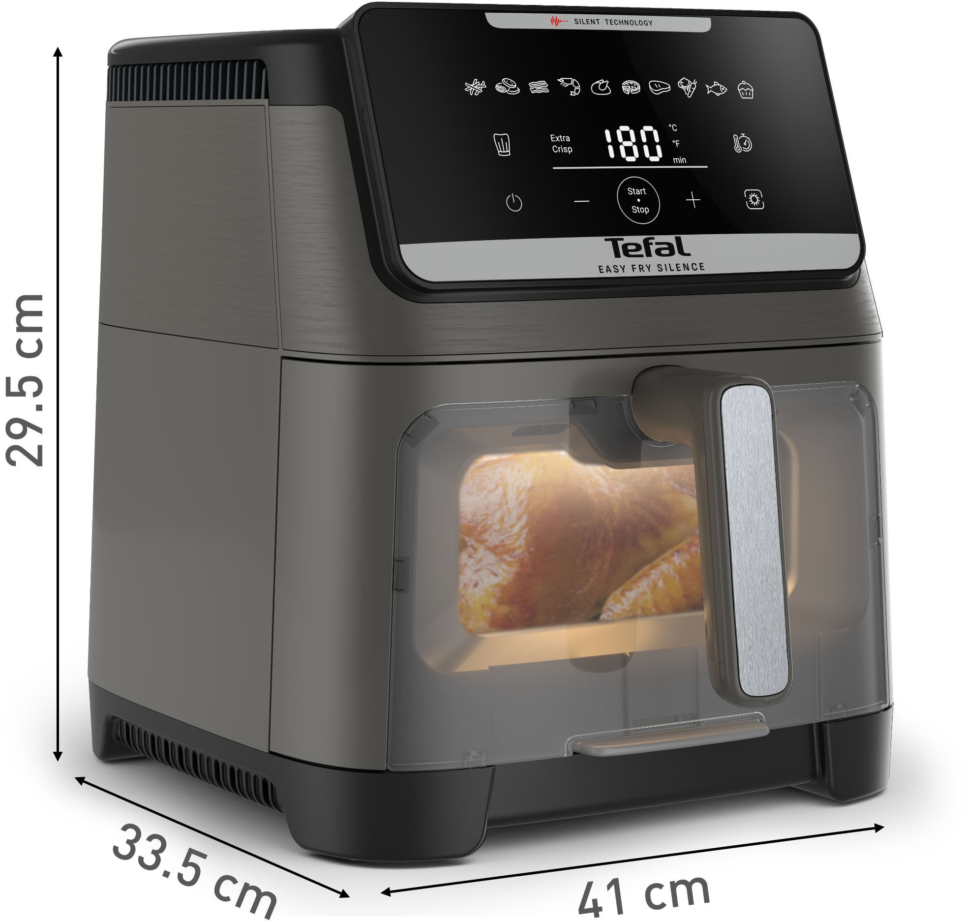 Tefal Heißluftfritteuse »Easy Fry Silence XXL« 1800 W 10 Programme, Sichtfenster, Rezepte in der My Tefal App, EY846H