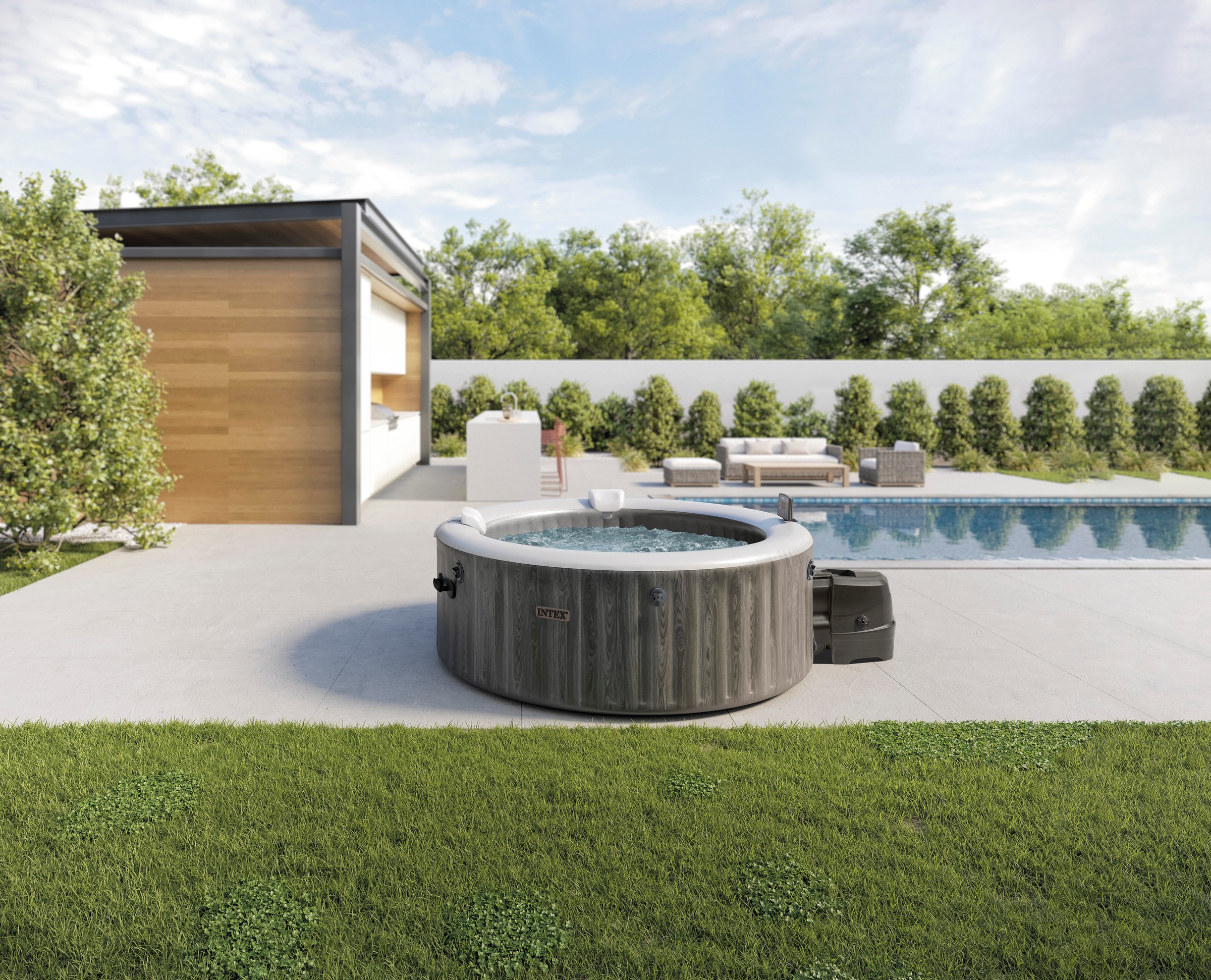 Spa gonflable PureSpa Baltik rond Bulles 4 places - Intex
