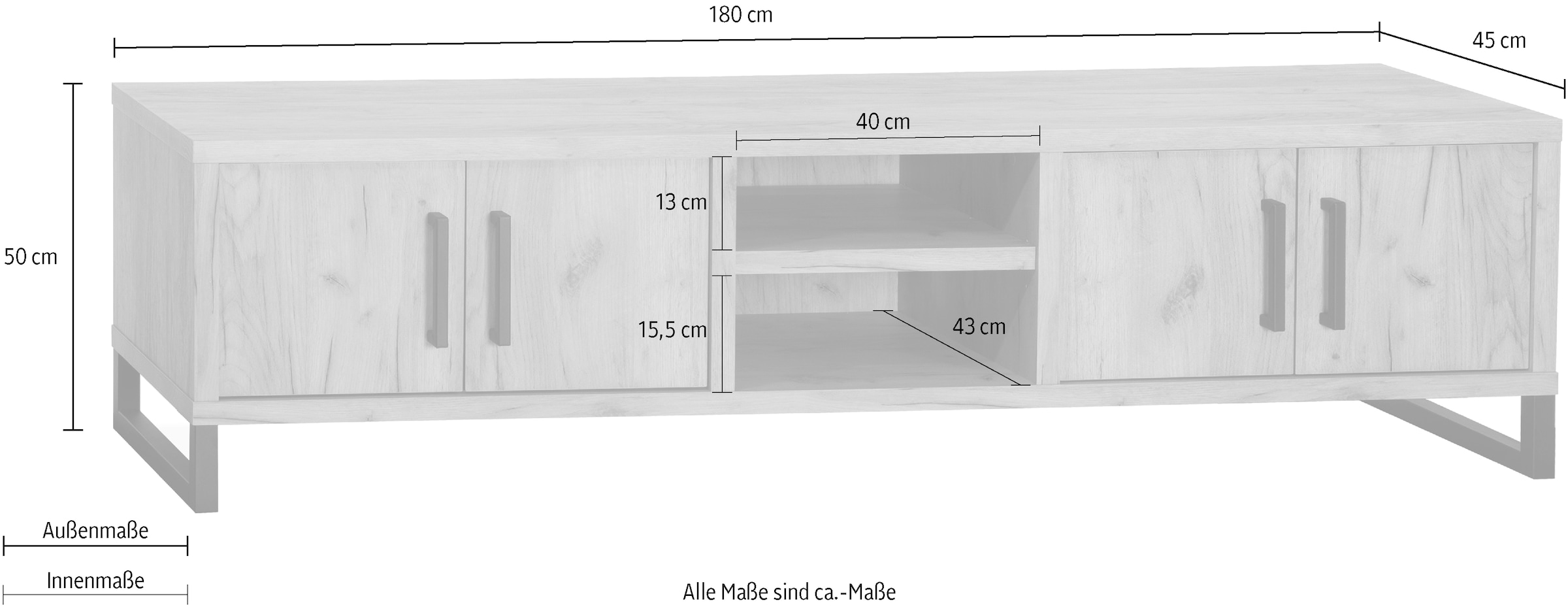 OMG Design TV-Schrank »Ronda Lowboard«, mit Soft-Close, in zwei Breiten