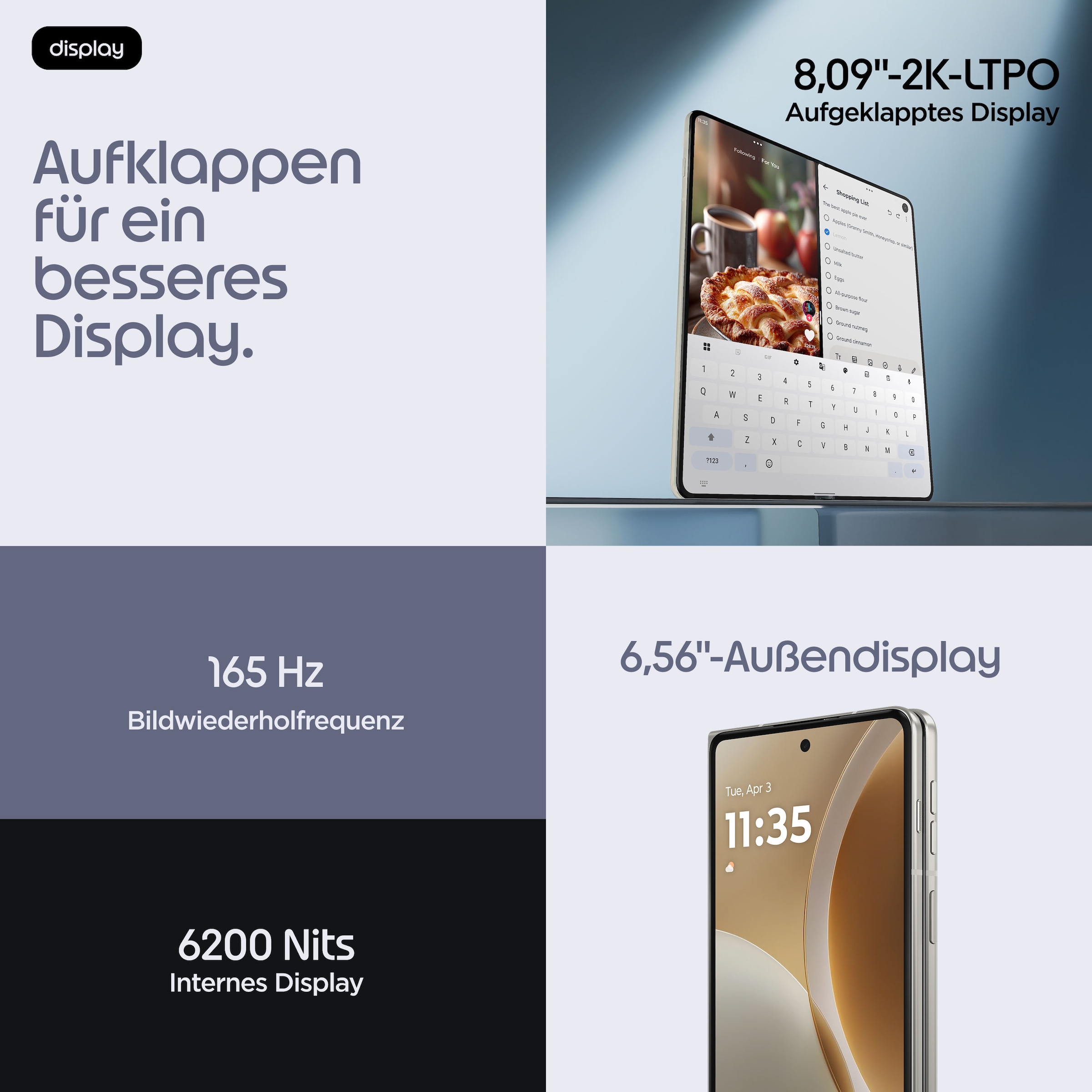 Motorola Smartphone »razr fold« PANTONE® Lily White