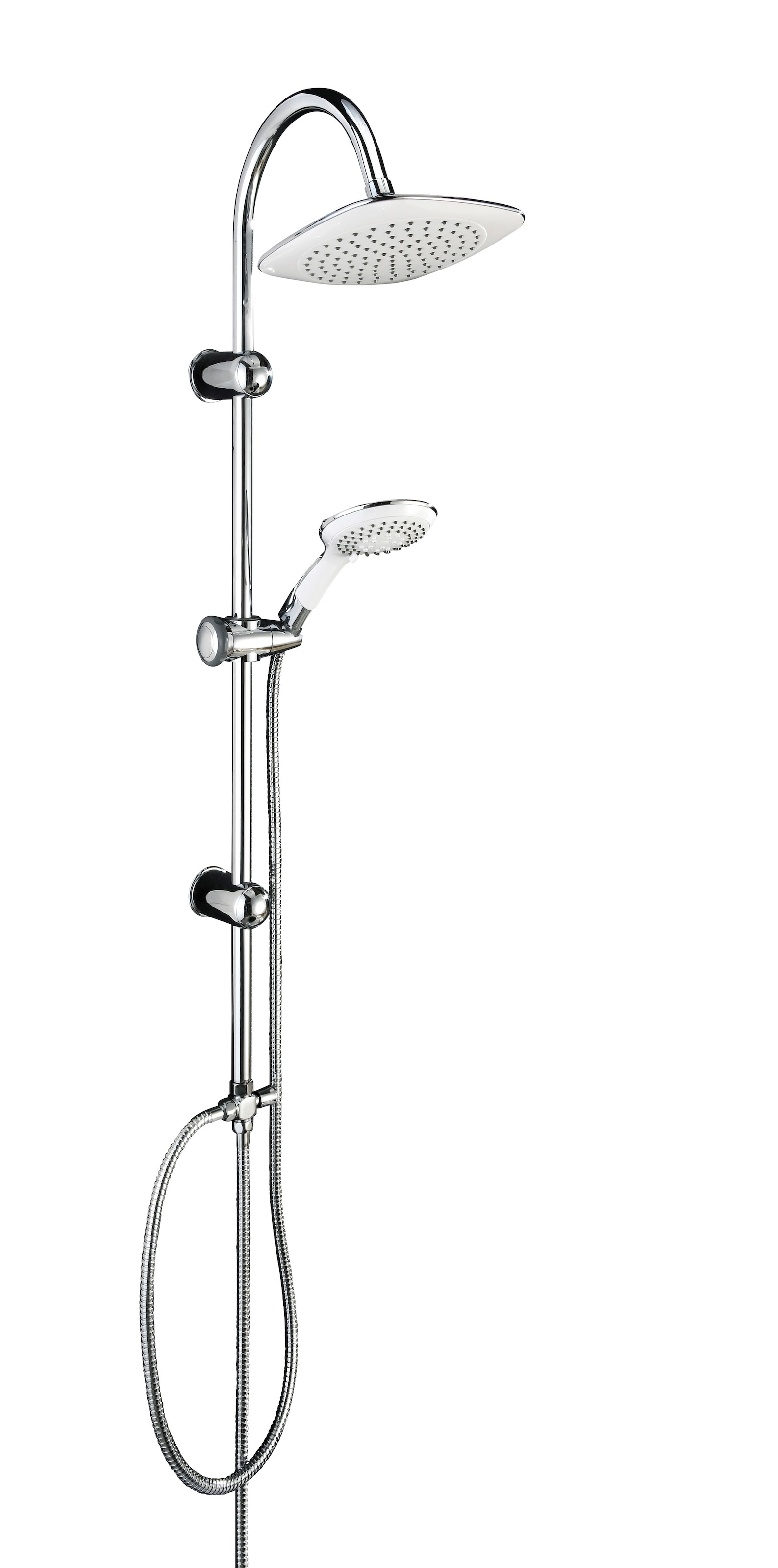 Schütte Brausegarnitur »Teneriffa«, (Set), Überkopfbrausset Duschsystem Duschsäule Brauseset Regendusche, Chrom