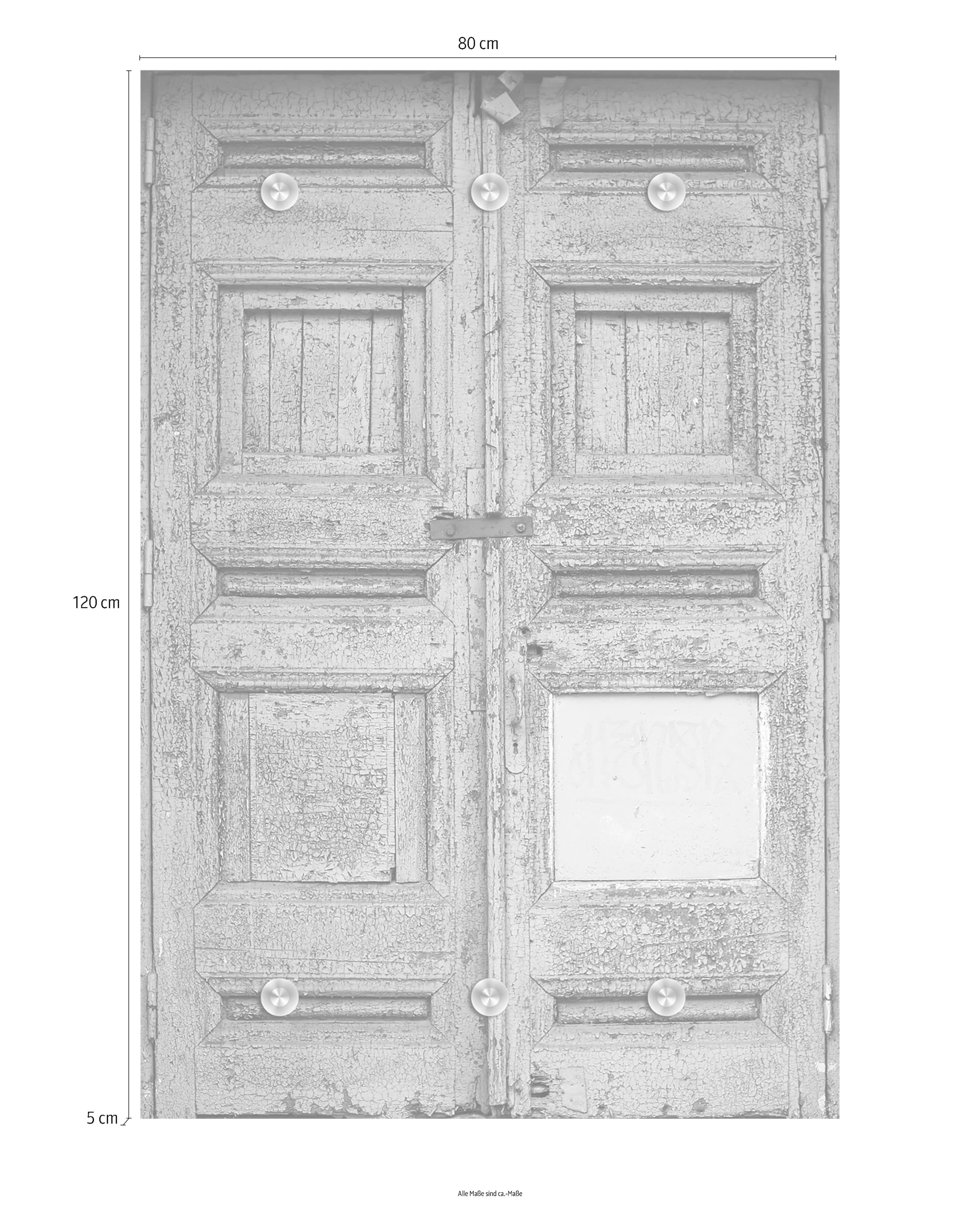 queence Garderobenleiste »Tür«, mit 6 Haken, 80 x 120 cm