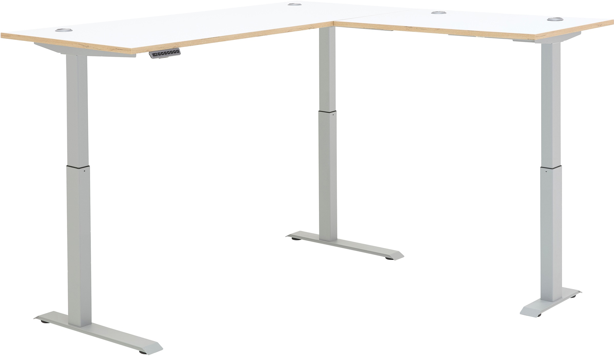 Innostyle Schreibtisch »Memphis Eckschreibtisch, 185x72x177cm (B/H/T)«, (1 St.), Soft Touch Oberfläche, Füße justierbar, Memory Funktion