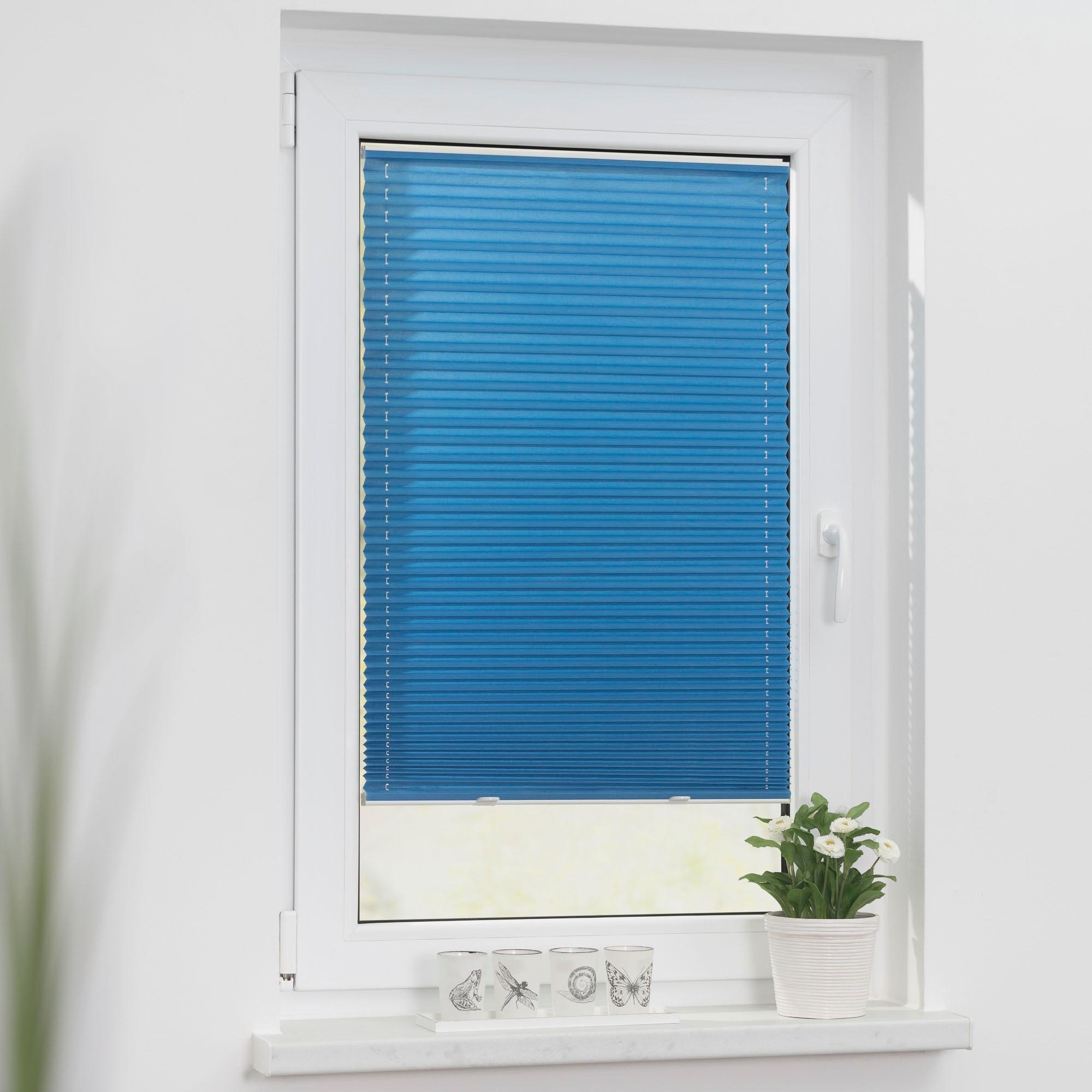 LICHTBLICK ORIGINAL Plissee »Haftfix« Lichtschutz ohne Bohren verspannt Crush-Optik, mit Saugnapf