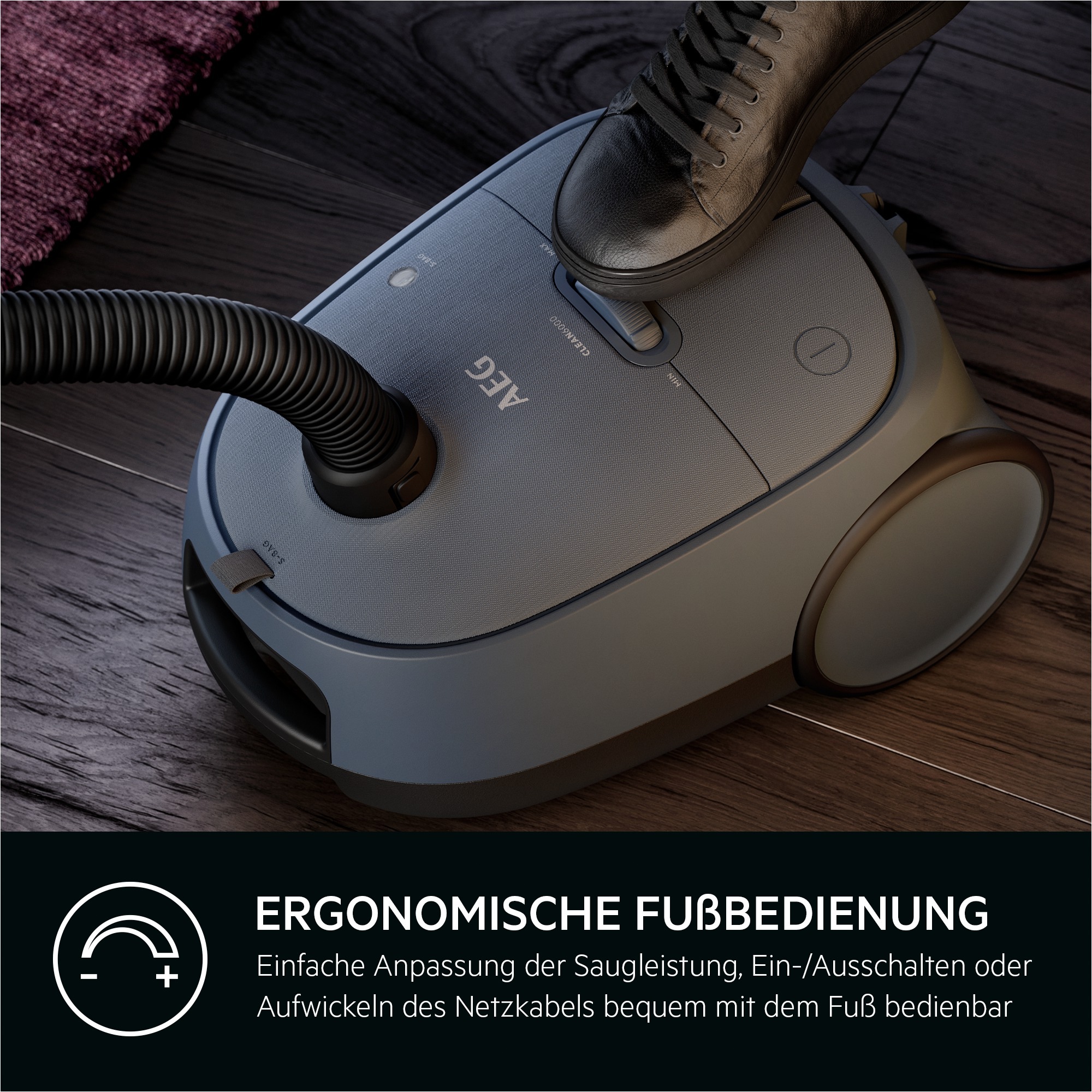 AEG Bodenstaubsauger »CLEAN 6000 (AB61C2DBS)«, 750 W, mit Beutel, hohe Saugleistung, inkl. Zusatzdüsen, 55 % Recyclingkunststoff