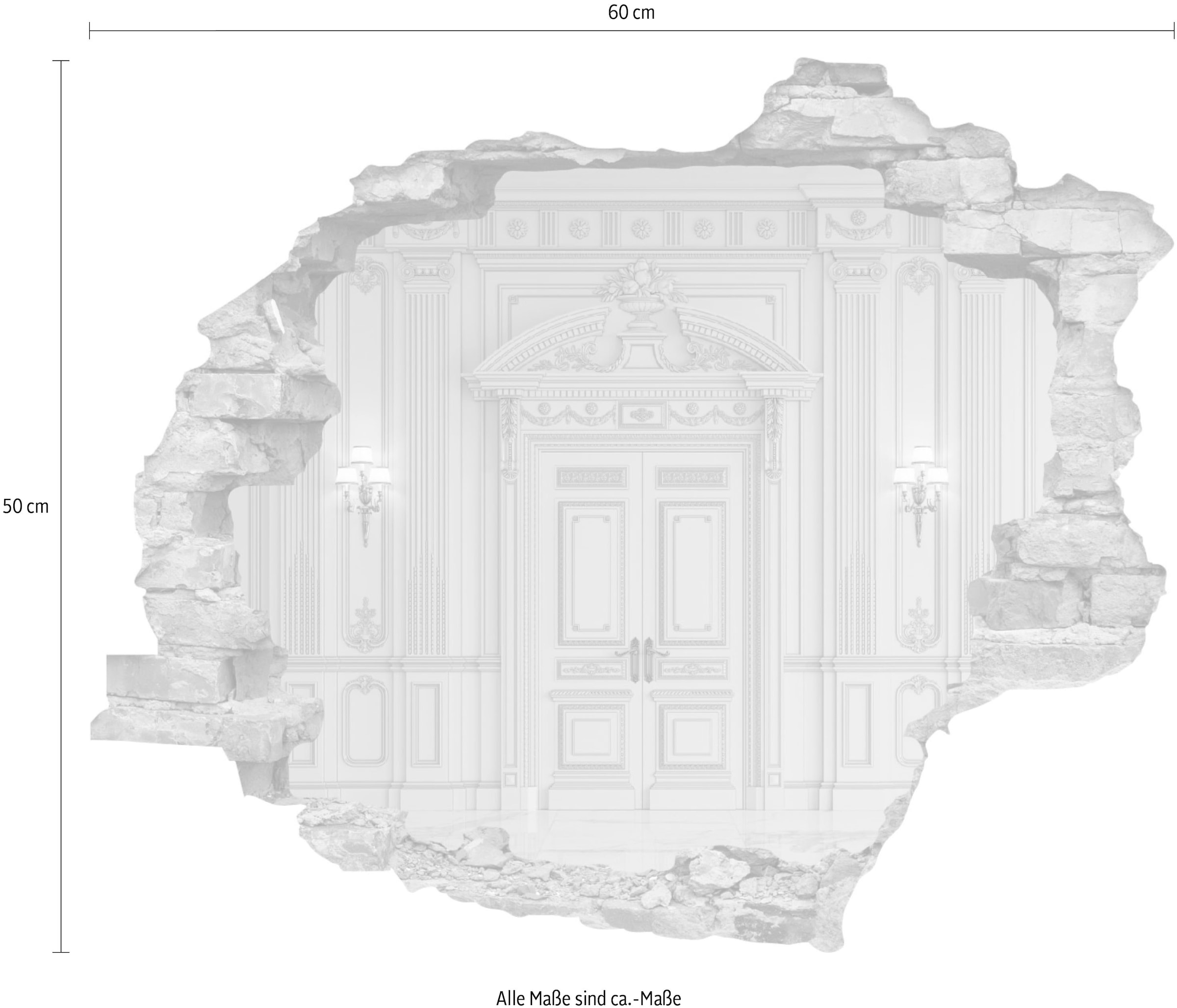 queence Wandtattoo »Tür«, (1 St.), Wandsticker, Wandbild, selbstklebend, 3D, Wanddurchbruch