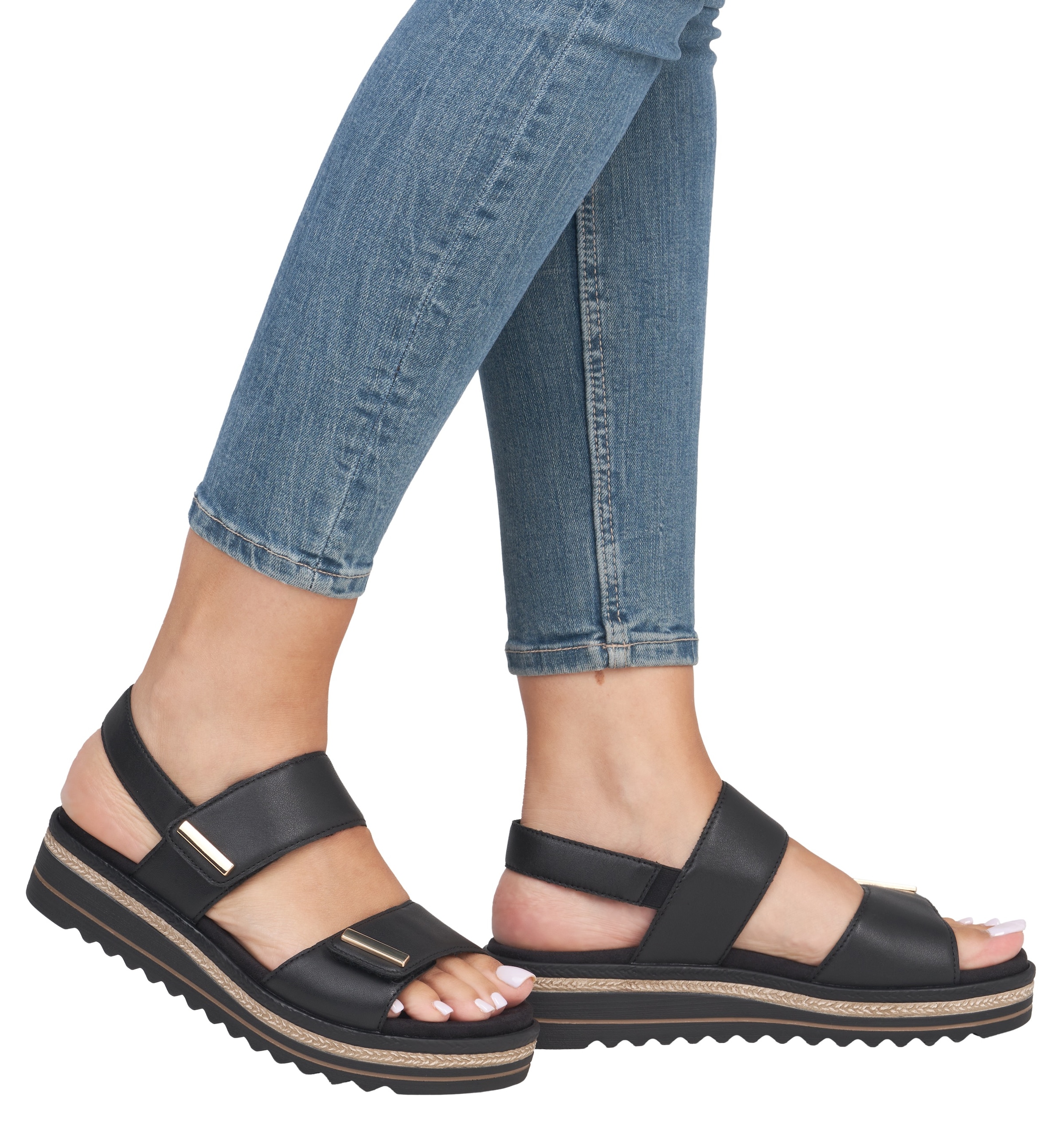 Remonte Keilsandalette, Riemchensandale, Bequemschuh mit Schmuckelementen