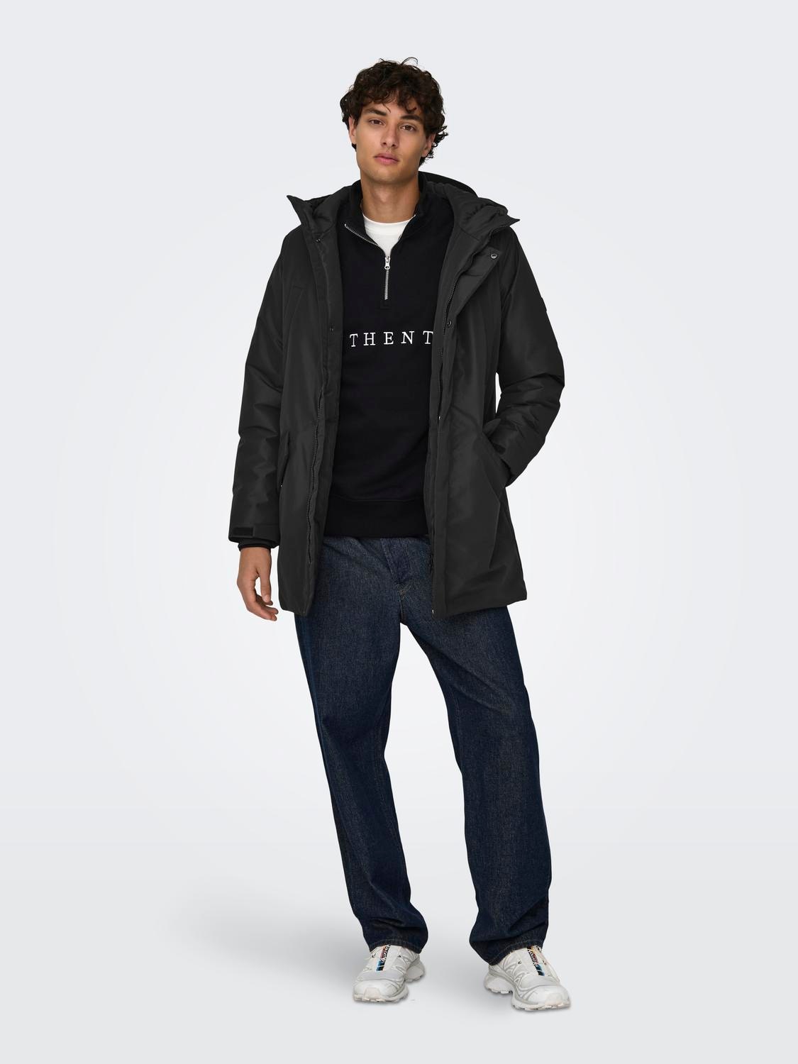 ONLY & SONS Outdoorjacke »ONSCARL LIFE PARKA OTW«, mit Kapuze