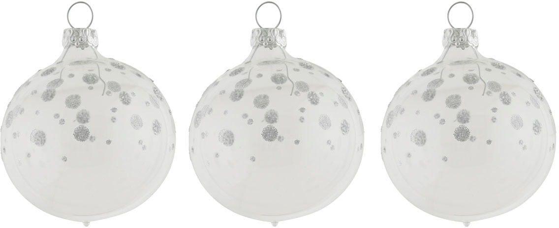 Weihnachtsbaumkugel »Lihn, Christbaumschmuck aus Glas, mit Pünktchenregen, Ø ca. 8...