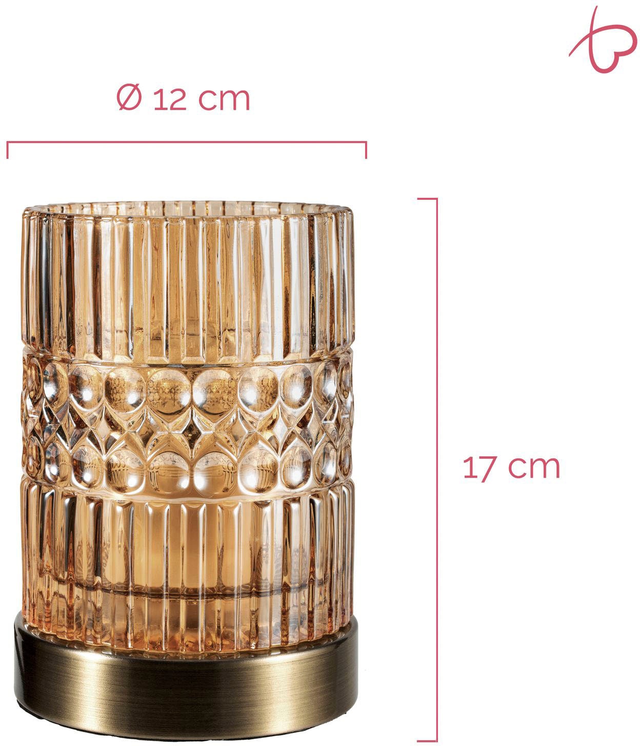 Pauleen Tischleuchte »Crystal Elegance«, 22 flammig, Leuchtmittel E27 | ohne Leuchtmittel, E27, Glas Bernstein