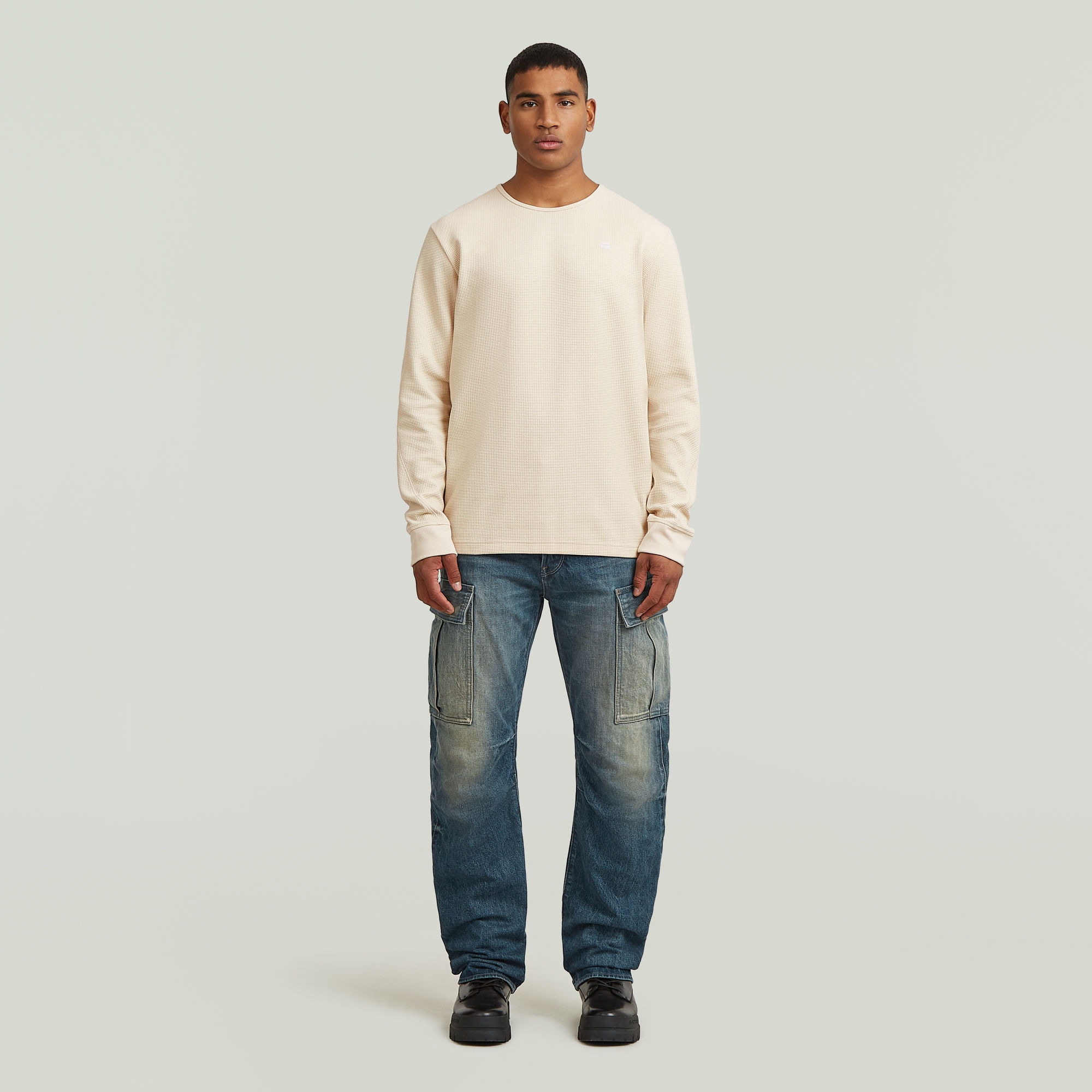 G-STAR Longsleeve »Structured Tweeter« in Waffel-Struktur, mit Logostickerei