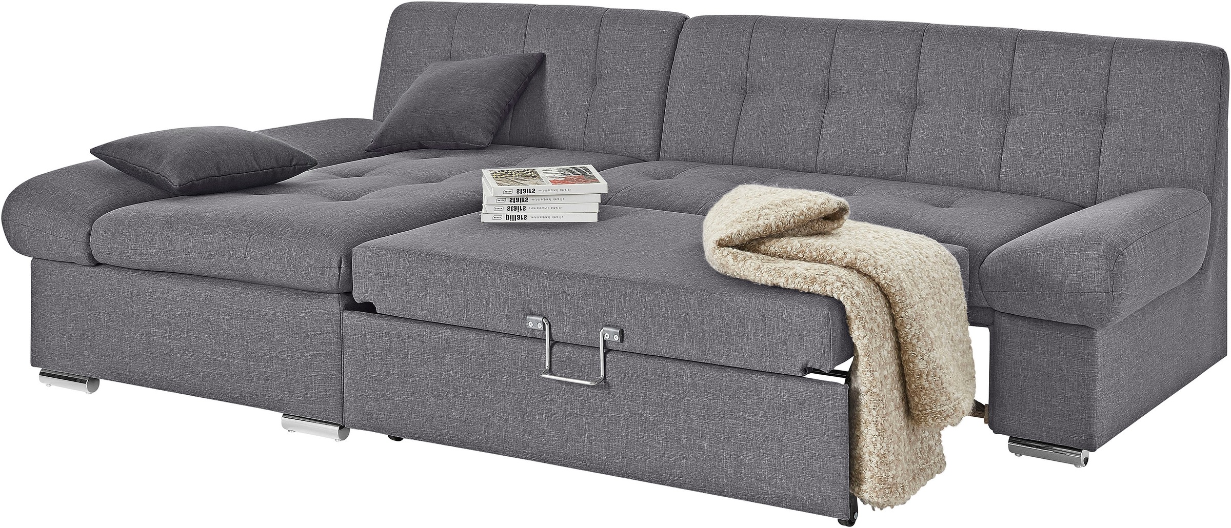 TRENDMANUFAKTUR Ecksofa »Reggae II, moderne Optik, Armteilverstellung, B/T 237/156cm, L-Form«, wahlweise mit Bettfunktion