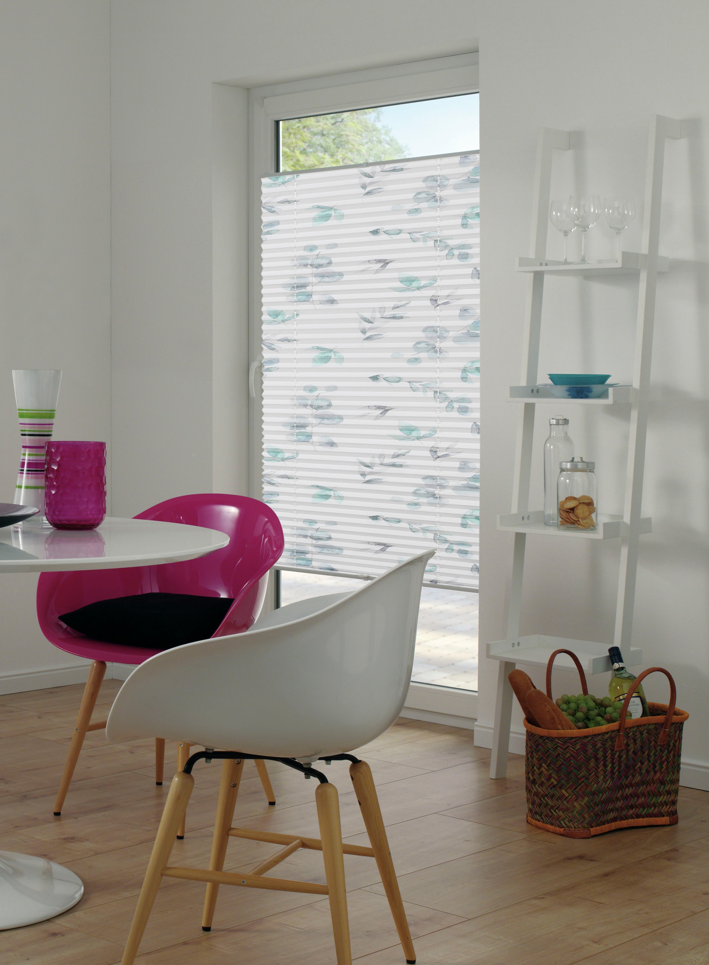 GARDINIA Plissee »Concept zum Klemmen Flowers and Plants Zweig« blickdicht ohne Bohren verspannt in der Breite kürzbar