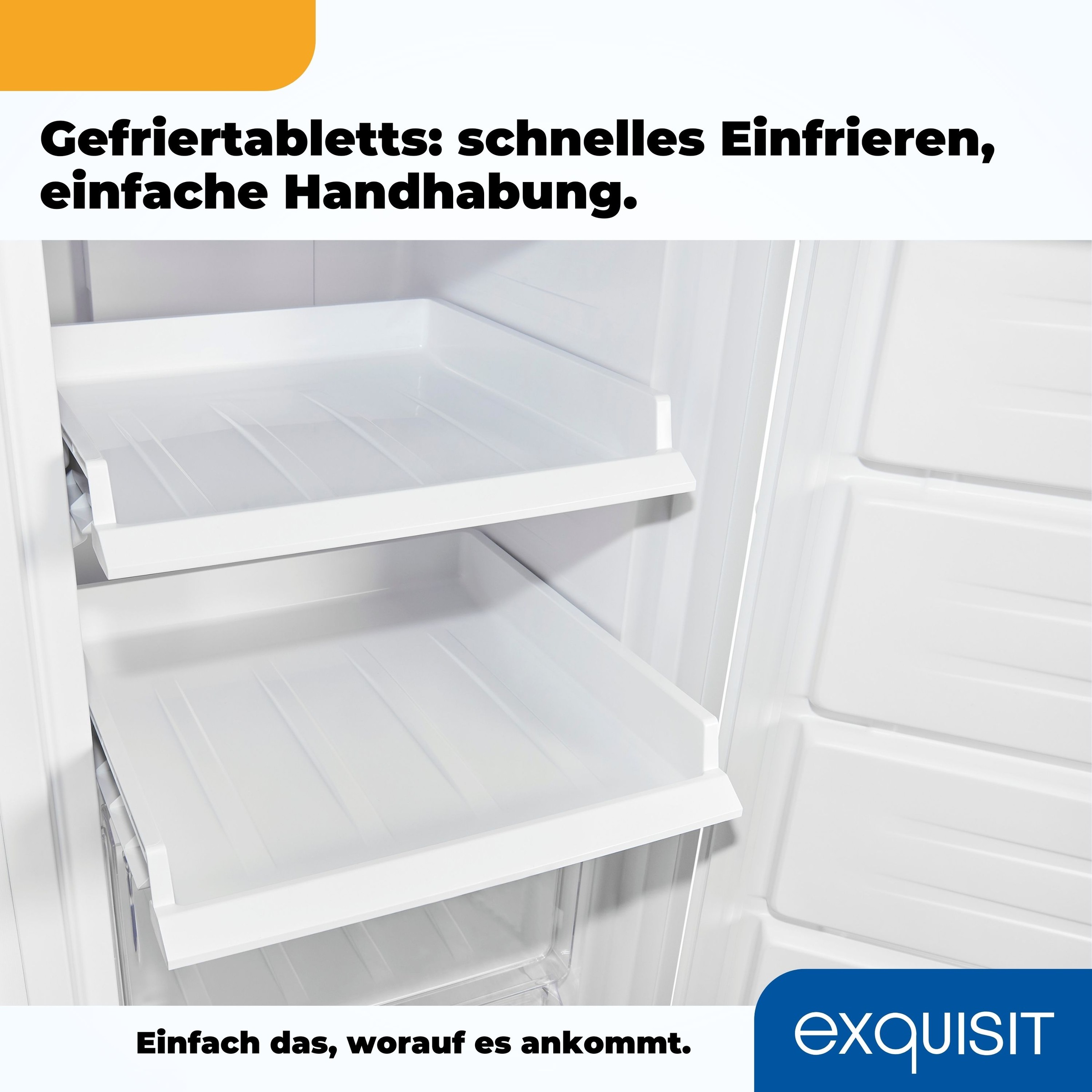exquisit Gefrierschrank »GS231-NF-H-040D weiss«, 143 cm hoch, 54 cm breit, 161 Liter Nutzinhalt, NoFrost, Schnellgefrieren