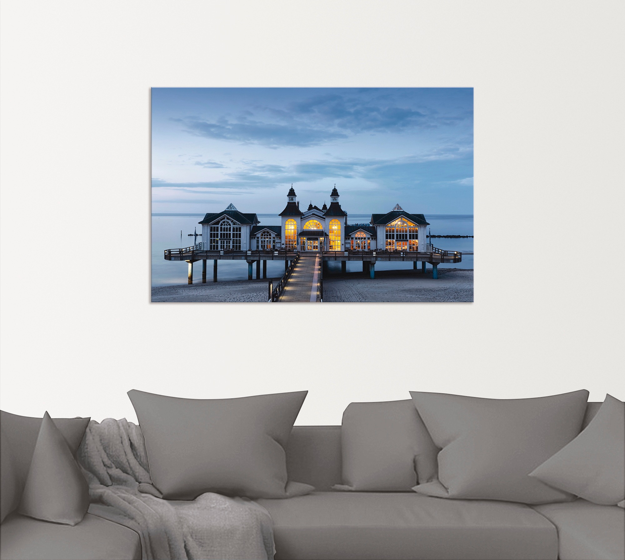 Artland Wandbild »Seebrücke Sellin«, Gebäude, (1 St.), als Alubild, Outdoorbild, Leinwandbild in verschied. Größen