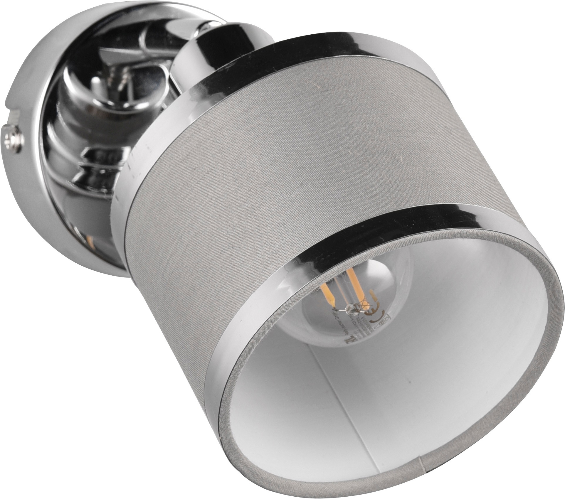 TRIO Leuchten Deckenstrahler »AROSA, Spot, Metall chrom Stoff grau, exkl. E14 max 28W« E14 1 Stk. warmweiß - kaltweiß Deckenspot, Stange mit drehbaren kippbaren schwenkbaren Spots Ø10cm