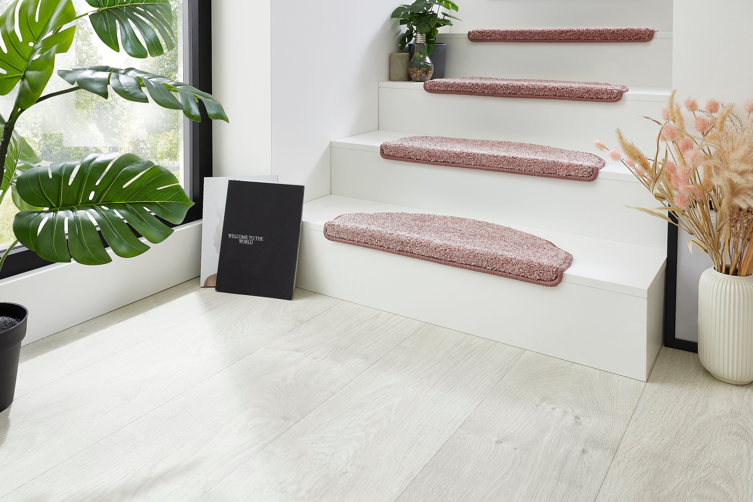 Andiamo Stufenmatte »Parla«, halbrund, 13 mm Höhe, Kurzflor, weicher Velours, selbstklebend, 15 Stück in einem Set