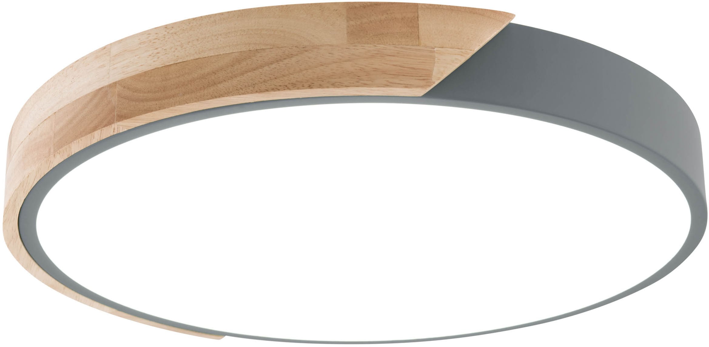 näve LED Deckenleuchte »Borneo« LED-Modul 1 Stk. warmweiß - kaltweiß Dimmbar per Fernbedienung (inkl.), CCT, Memory, Nachtlicht, Holzrand