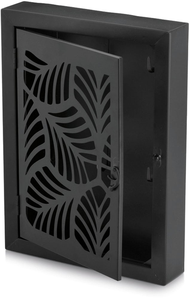 Zeller Present Schlüsselbrett »Schlüsselkasten "Leaves", Metall, schwarz« Blattmuster, robust, mit 6 Haken