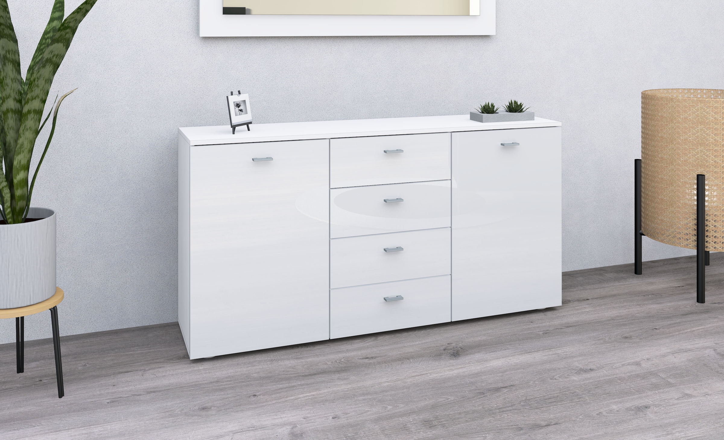 Sideboard »Scala, Breite 139 cm,«, höhenverstellbare Einlegeböden, kleine Griffe