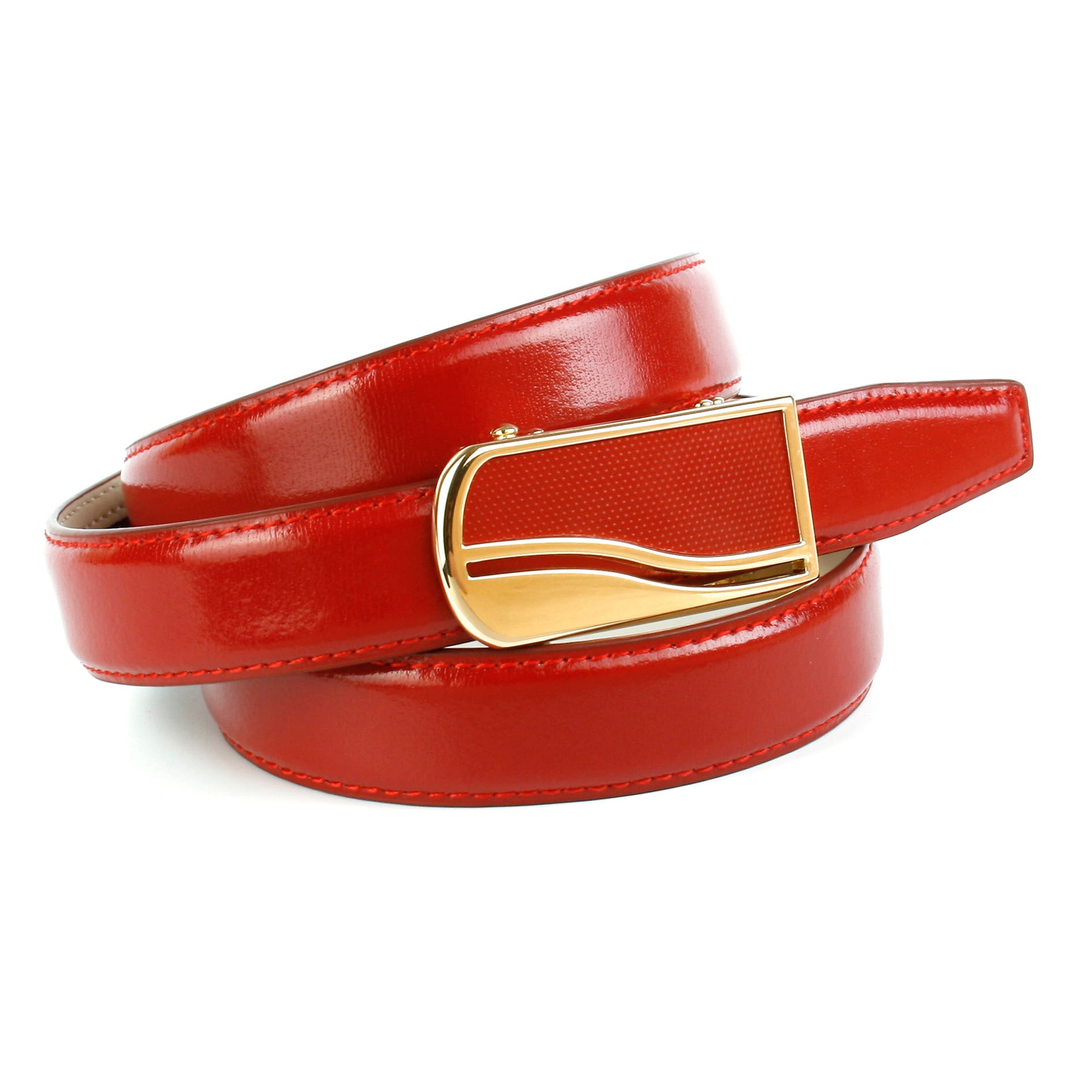 in rot Crown femininer Ledergürtel kaufen Ledergürtel, auf 2,4 Rechnung cm Anthoni