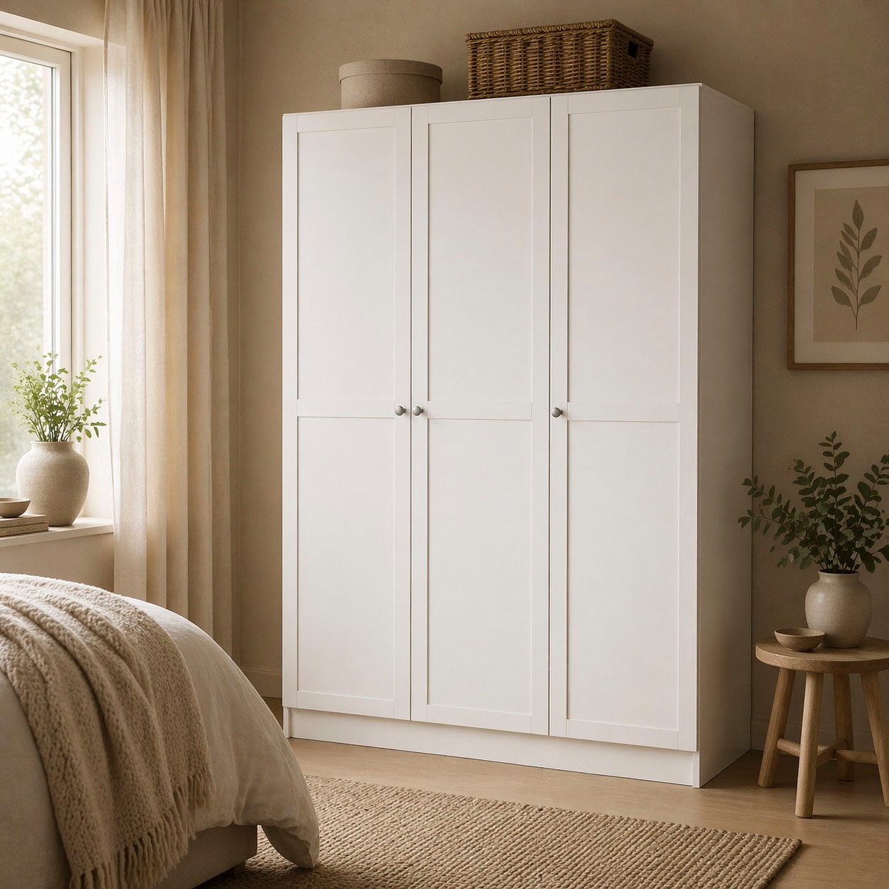 Home affaire Kleiderschrank »Billund, skandinavischen Design & viel Stauraum, 2 Breiten 145/195 cm« Viel Stauraum mit Böden & Kleiderstange, praktische Aufteilung