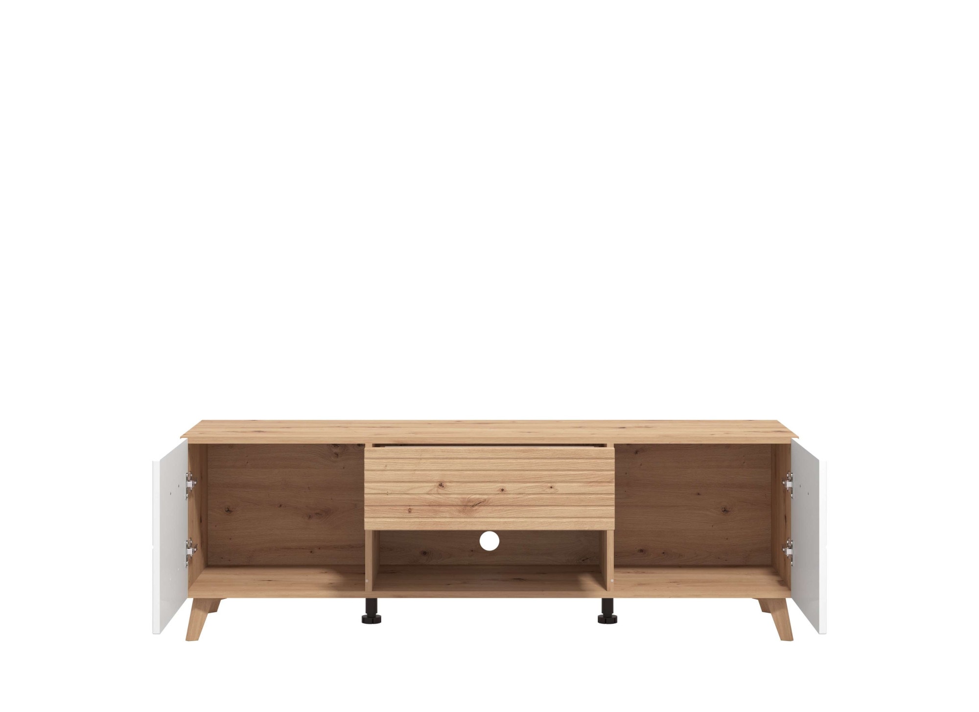 INOSIGN Lowboard »Bretagna TV-Lowboard, TV-Schrank, TV-Ständer, Breite 150 cm«, Kommode mit Schublade, Holzgriffen, TV-Möbel, in Artisan Eiche