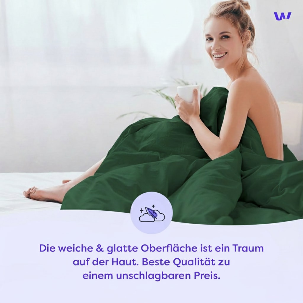 Wolkenfeld Bettwäsche »Renforcé Bettwäsche Baumwolle - Natürlich weiches Schlafgefühl« 3 tlg. 135x200 cm, 155x220 & Übergrößen I inkl. Kissenbezüge 80x80 I uni