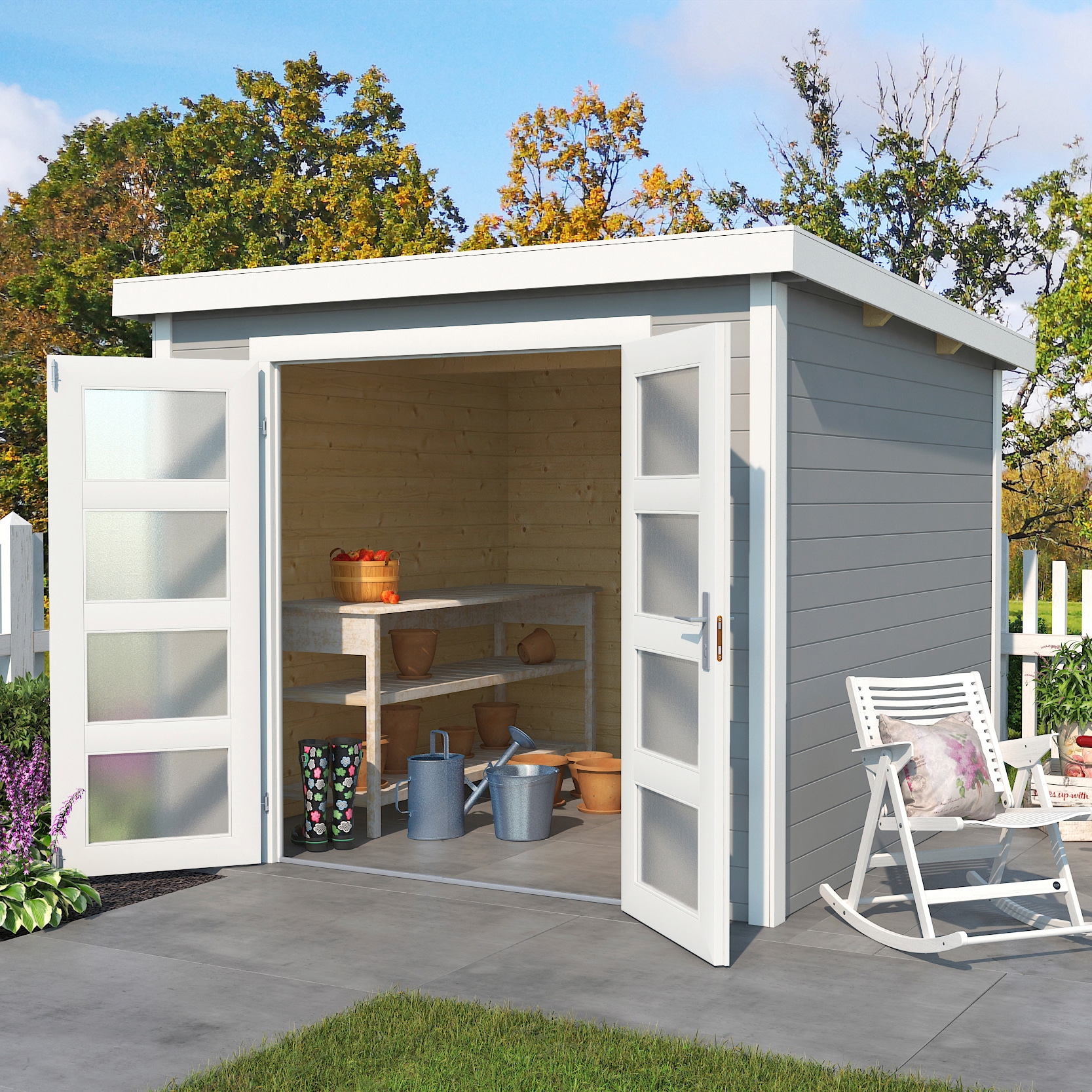 LASITA MAJA, Gartenhaus »Zambezi 5«, lichtgrau, Holzwerkstoff, ohne Fußboden, lichtgrau