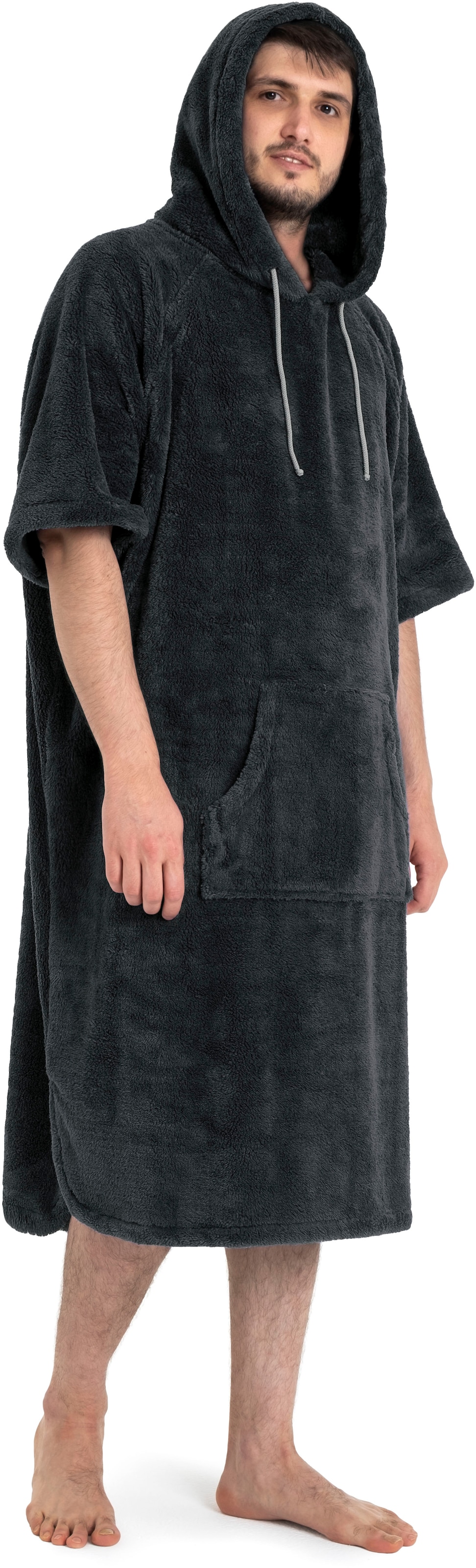 my home Badeponcho »Lillou, ideal für Sauna, Spa & im Urlaub«, (1 St.), weich und kuschelig, Fleece, Unisex, für Damen und Herren, Surfponcho