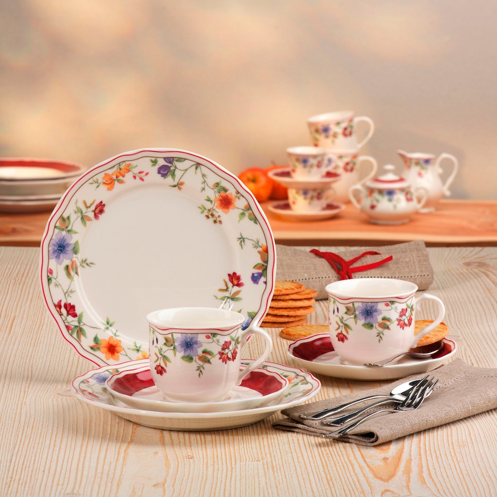 CreaTable Kaffeeservice »Geschirr-Set Cornwall«, (Set, 18 tlg., Kaffeegeschirr für 6 Personen)