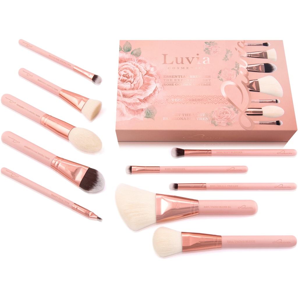 Luvia Cosmetics Kosmetikpinsel-Set »Essential Brushes - Expansion Set - Rose Golden Vintage«, (10 tlg.)