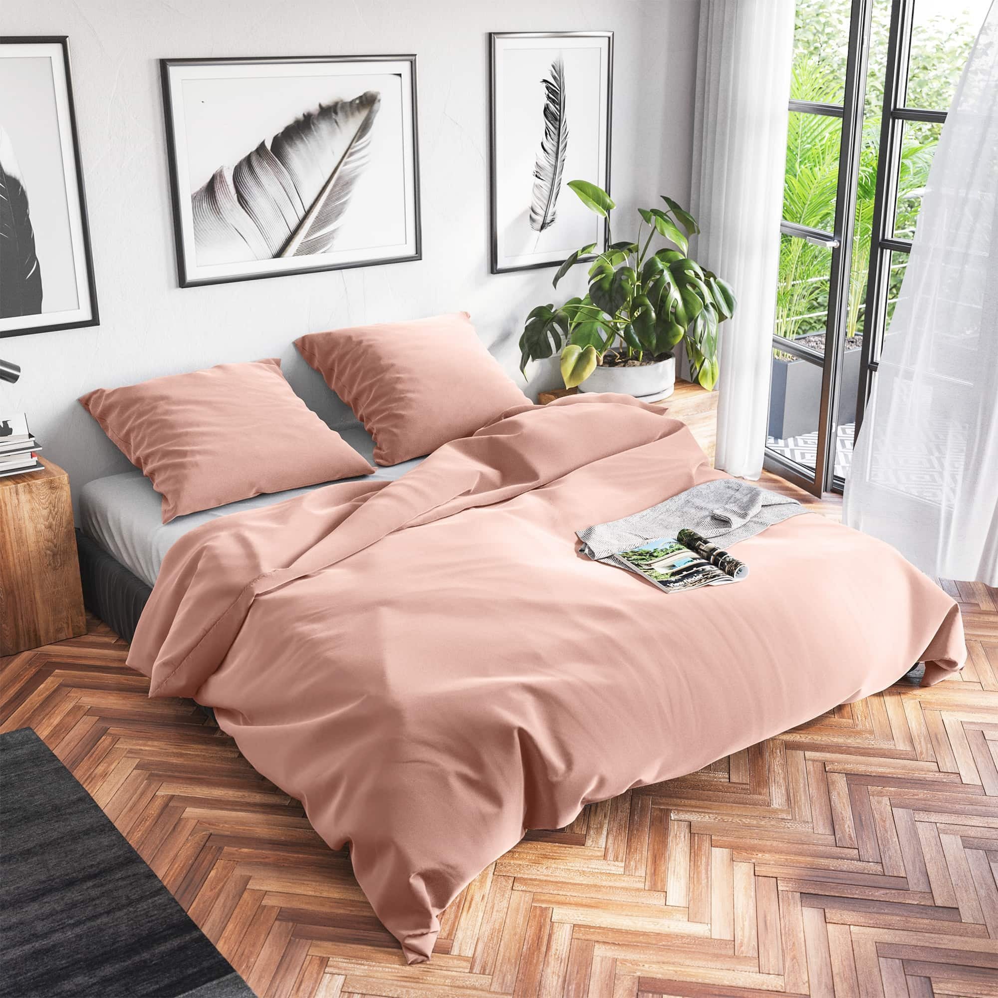 Wolkenfeld Bettwäsche »Renforcé Bettwäsche Baumwolle - Natürlich weiches Schlafgefühl« 2 Stk. tlg. 135x200 cm, 155x220 & Übergrößen I inkl. Kissenbezüge 80x80 I uni