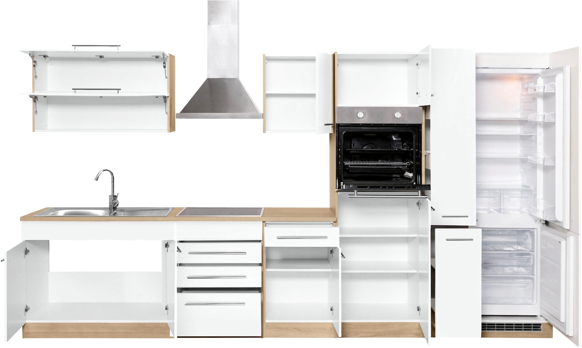 KOCHSTATION Küchenzeile »KS-Eton«, mit E-Geräten, Breite 360 cm