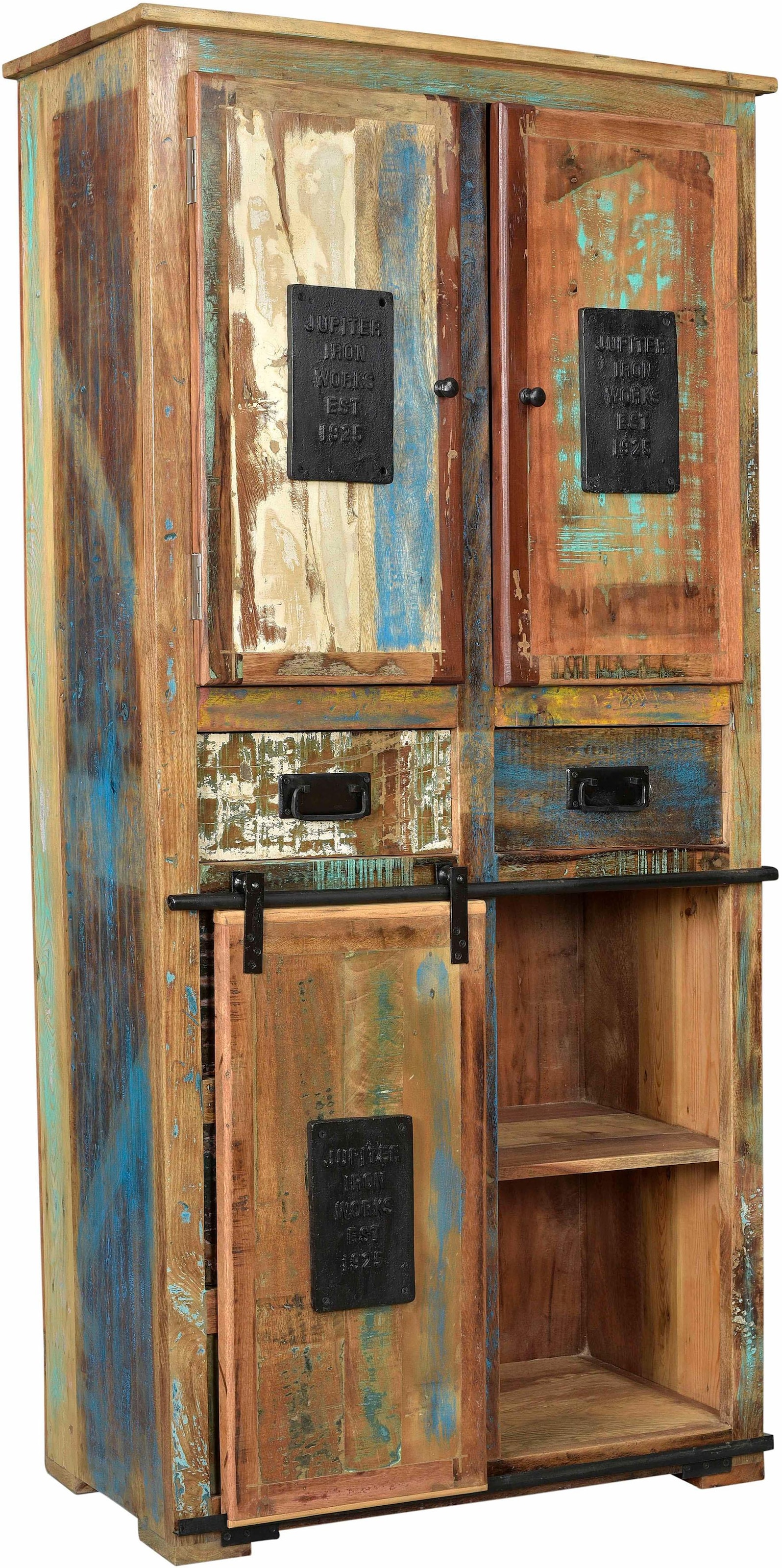 SIT Stauraumschrank »Jupiter«, aus recyceltem Altholz, Höhe 180 cm, Shabby  Chic, Vintage auf Rechnung bestellen