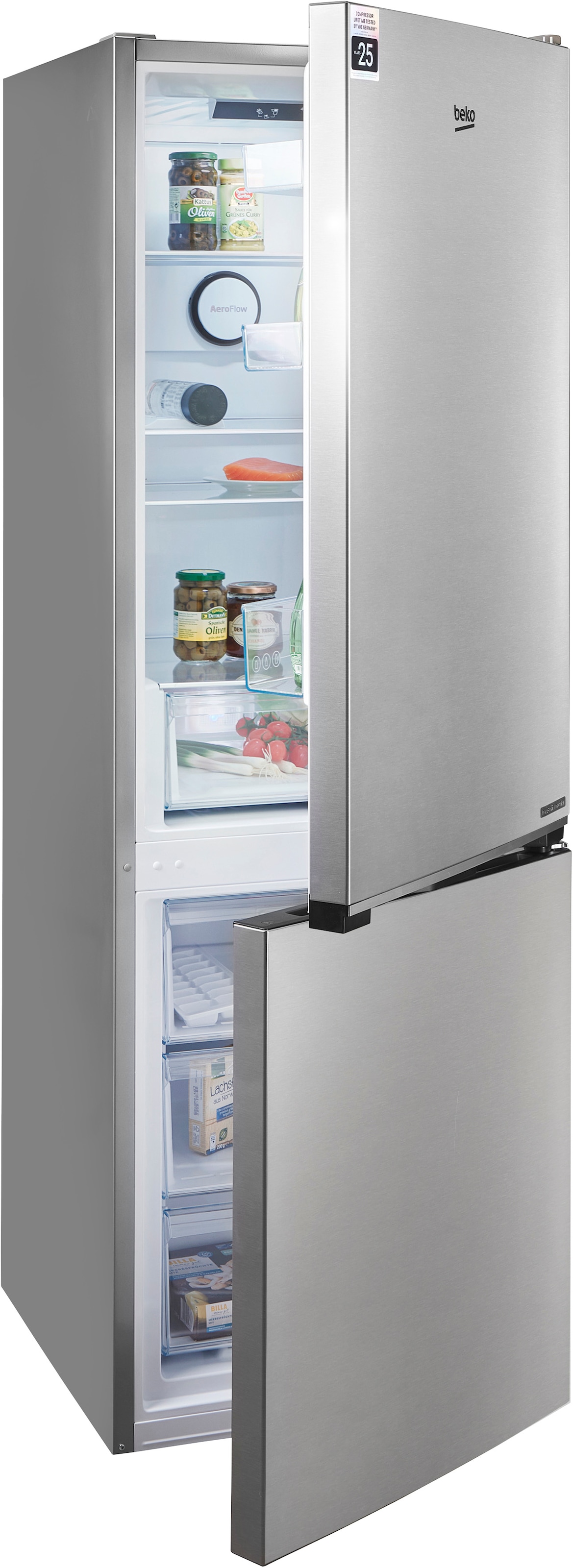 BEKO Kühl-/Gefrierkombination »B5RCNA346HXB« 179,6 cm hoch 59,5 cm breit HarvestFresh™ - längerer Erhalt von Vitaminen