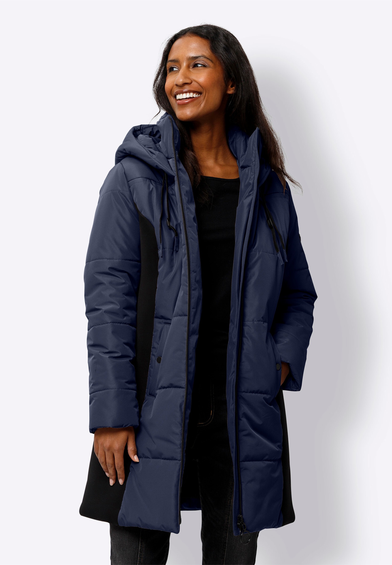 heine Steppjacke »Jacke Longjacke mit Kapuze« mit Kapuze