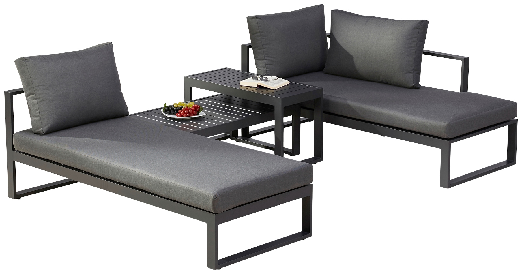 Best Gartenlounge-Set »Navarino«, (4 tlg.), 4-tlg. Lounge-Gruppe Navarino anthr